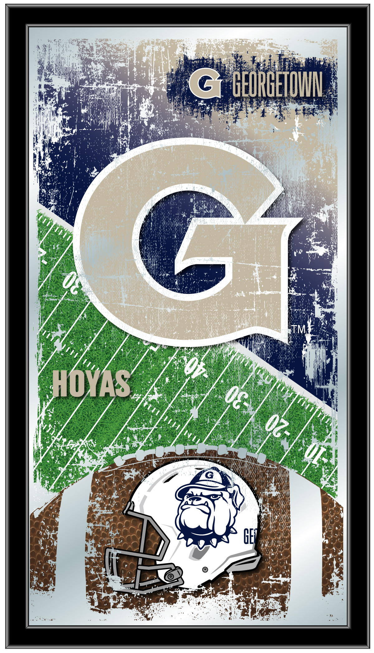 MFtblGrgtwn Georgetown 15 x 26 in. Football Mirror