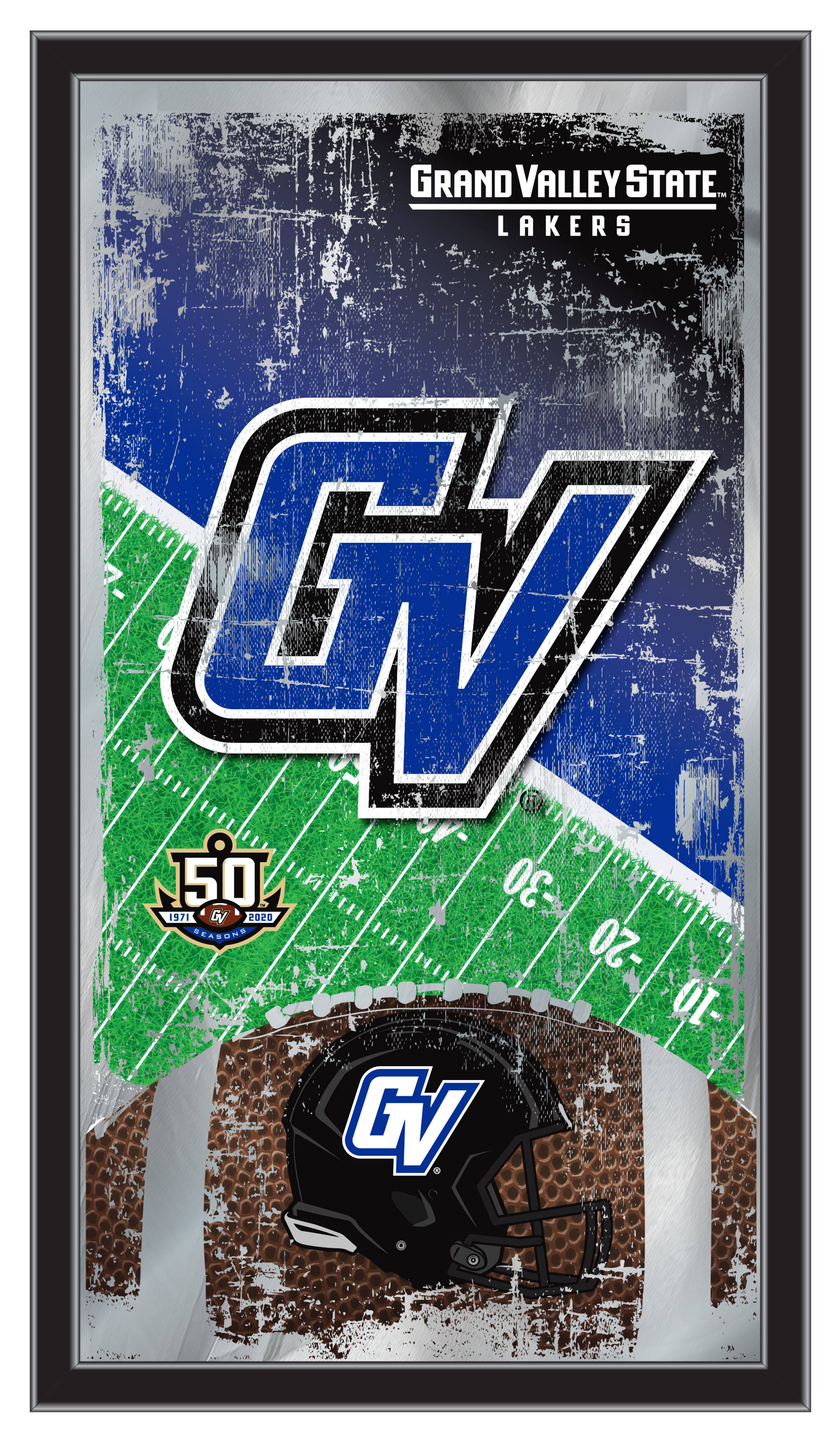 MFtblGVStUn Grand Valley State 15 x 26 in. Football Mirror