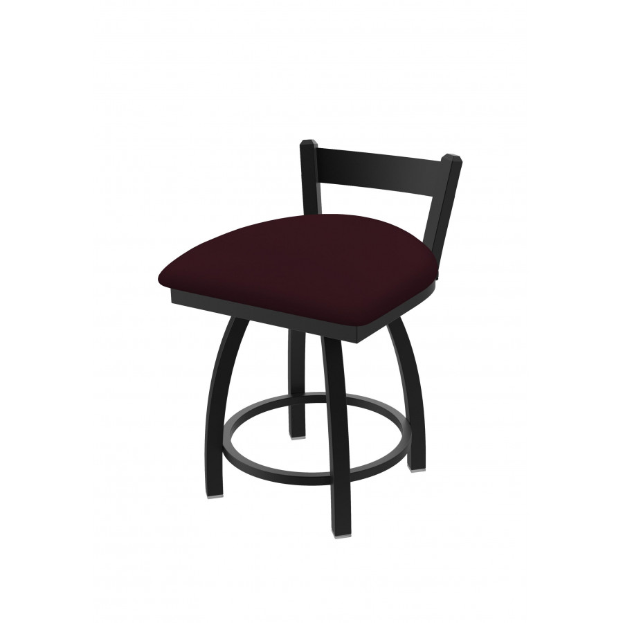 82118BW005 18 in. 821 Catalina Low Back Swivel Vanity Stool with Black Wrinkle & Canter Bordeaux Seat