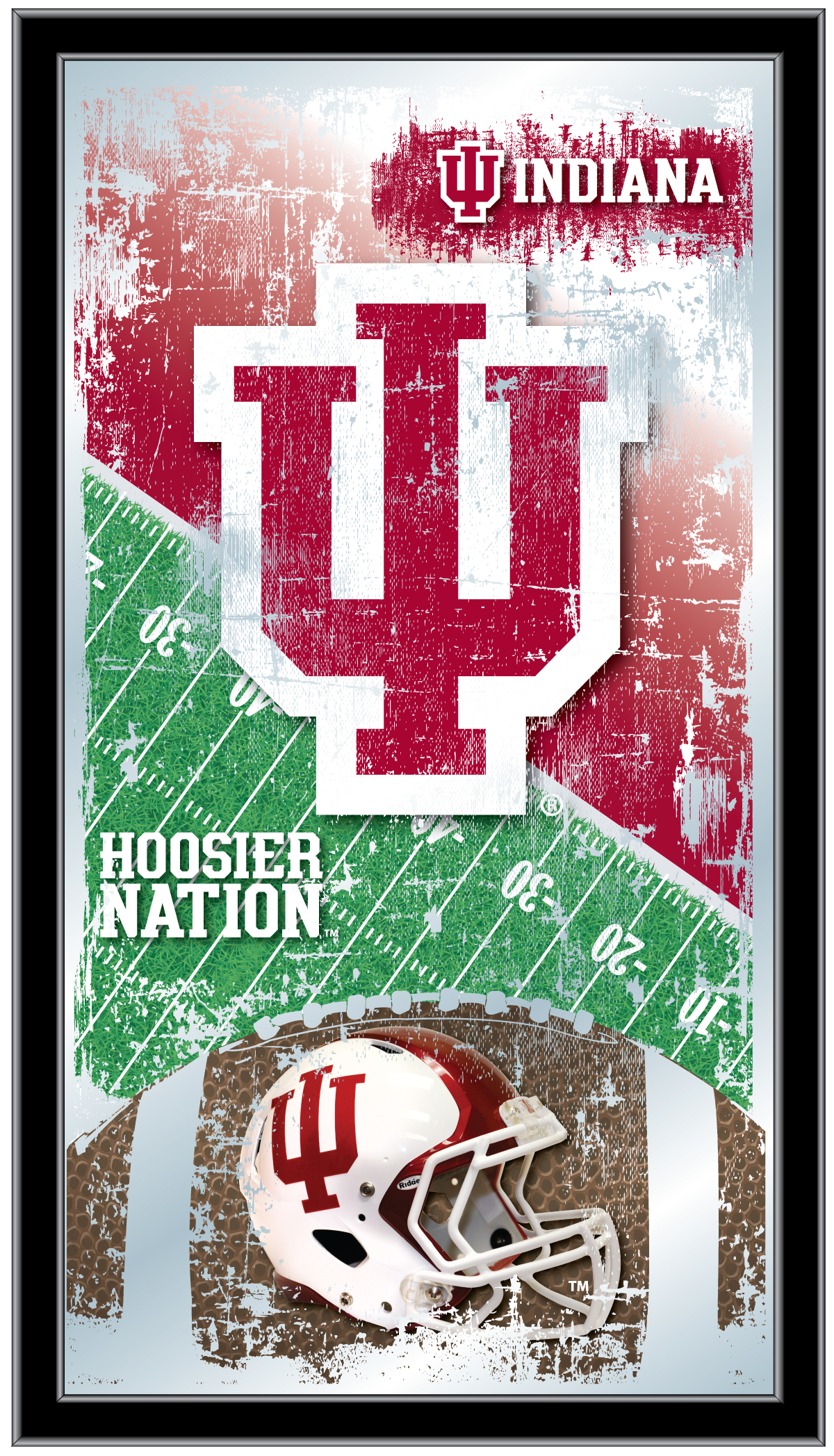 MFtblIndnaU Indiana 15 x 26 in. Football Mirror