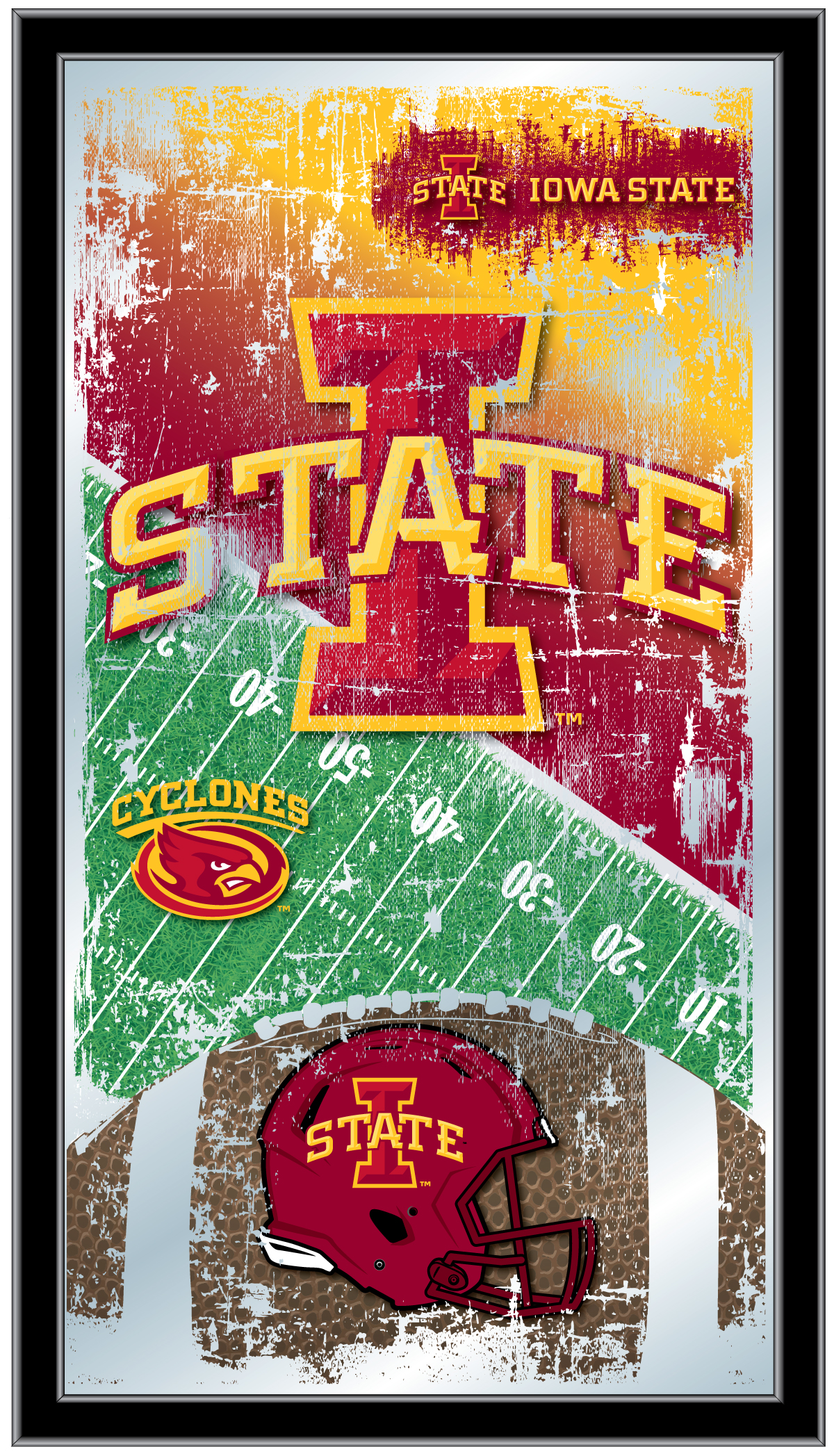 MFtblIowaSt Iowa State 15 x 26 in. Football Mirror