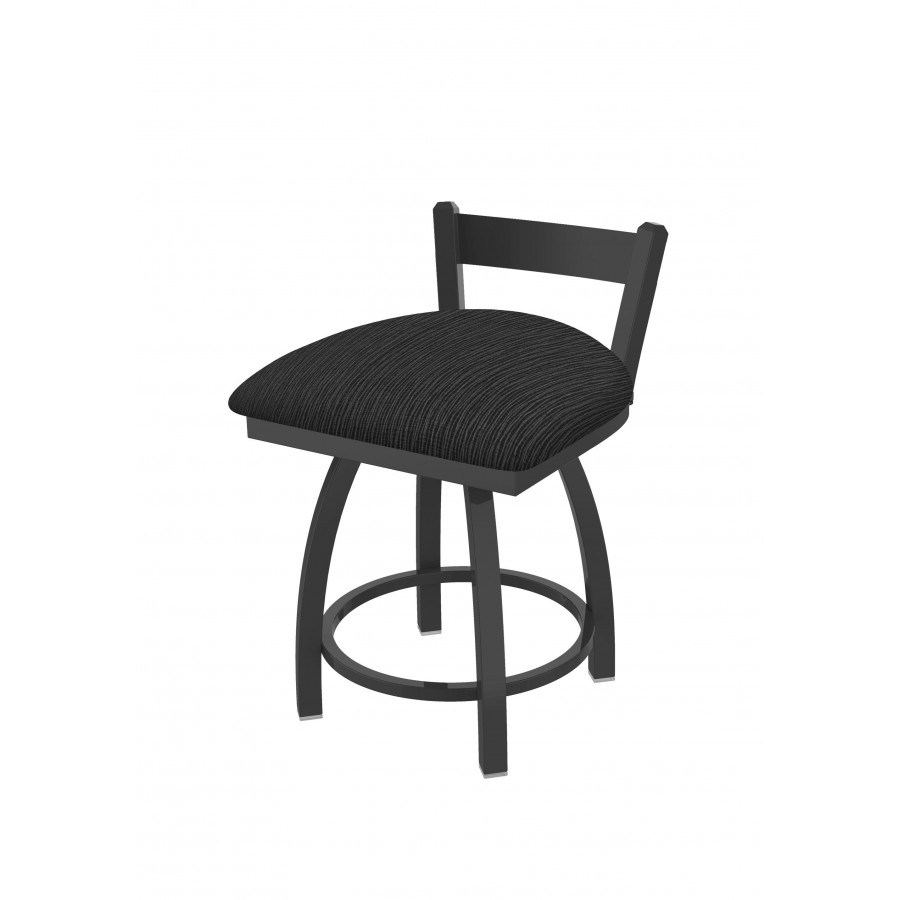 82118PW018 18 in. 821 Catalina Low Back Swivel Vanity Stool with Pewter & Graph Coal Seat