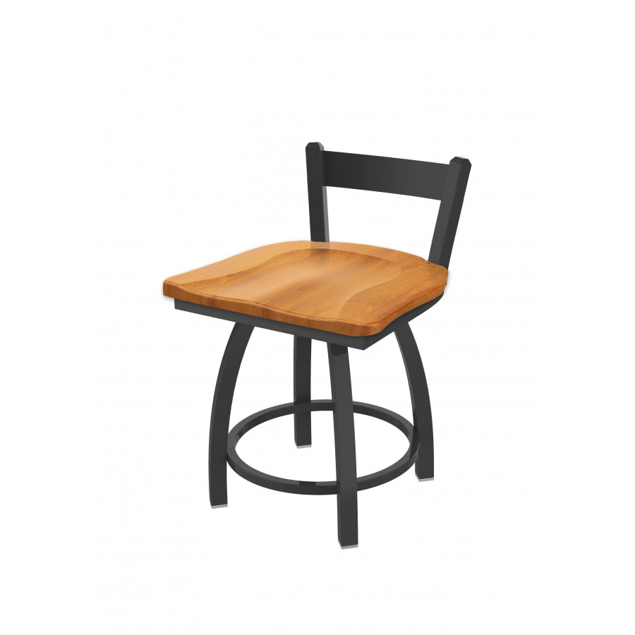 82118PWMedMpl 18 in. 821 Catalina Low Back Swivel Vanity Stool with Pewter & Medium Maple Seat