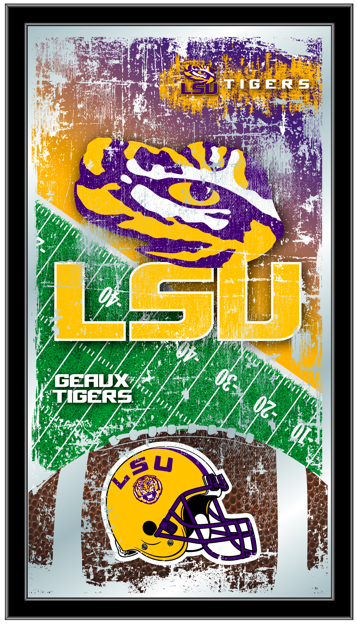 MFtblLaStUn Louisiana State 15 x 26 in. Football Mirror
