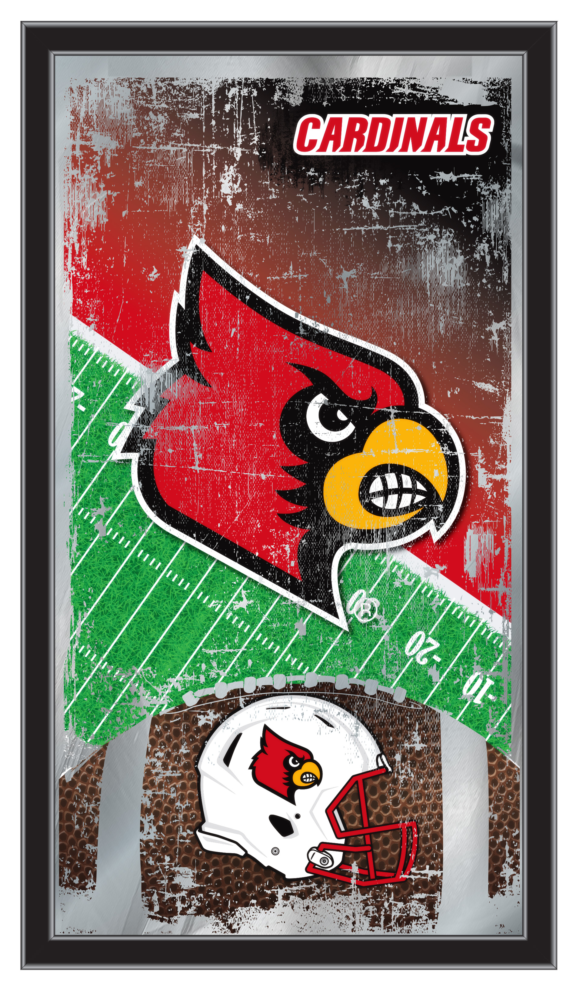 MFtblLville Louisville 15 x 26 in. Football Mirror