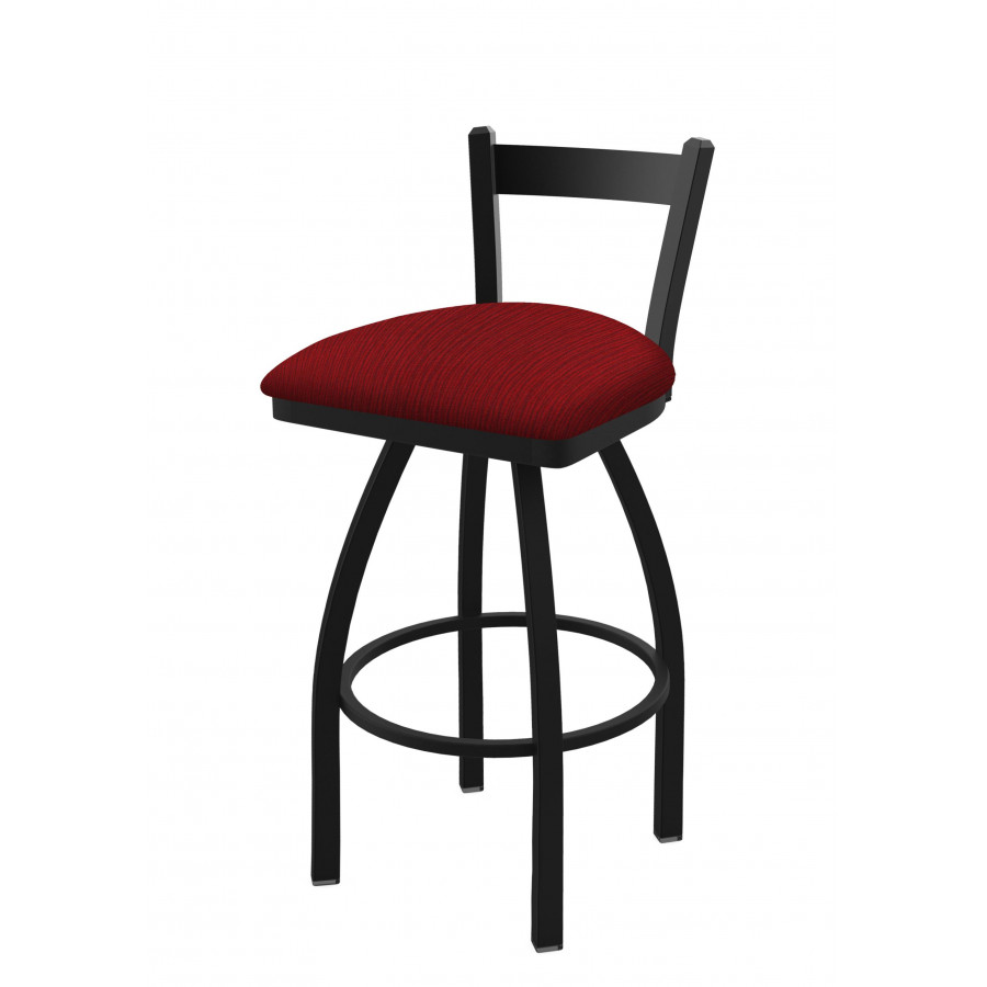 82130BW016 30 in. 821 Catalina Low Back Swivel Bar Stool with Black Wrinkle & Graph Ruby Seat