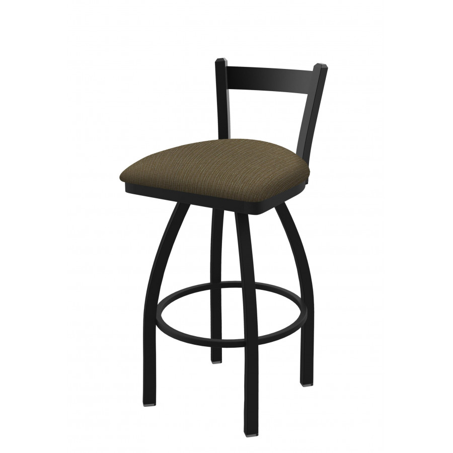 82130BW017 30 in. 821 Catalina Low Back Swivel Bar Stool with Black Wrinkle & Graph Cork Seat