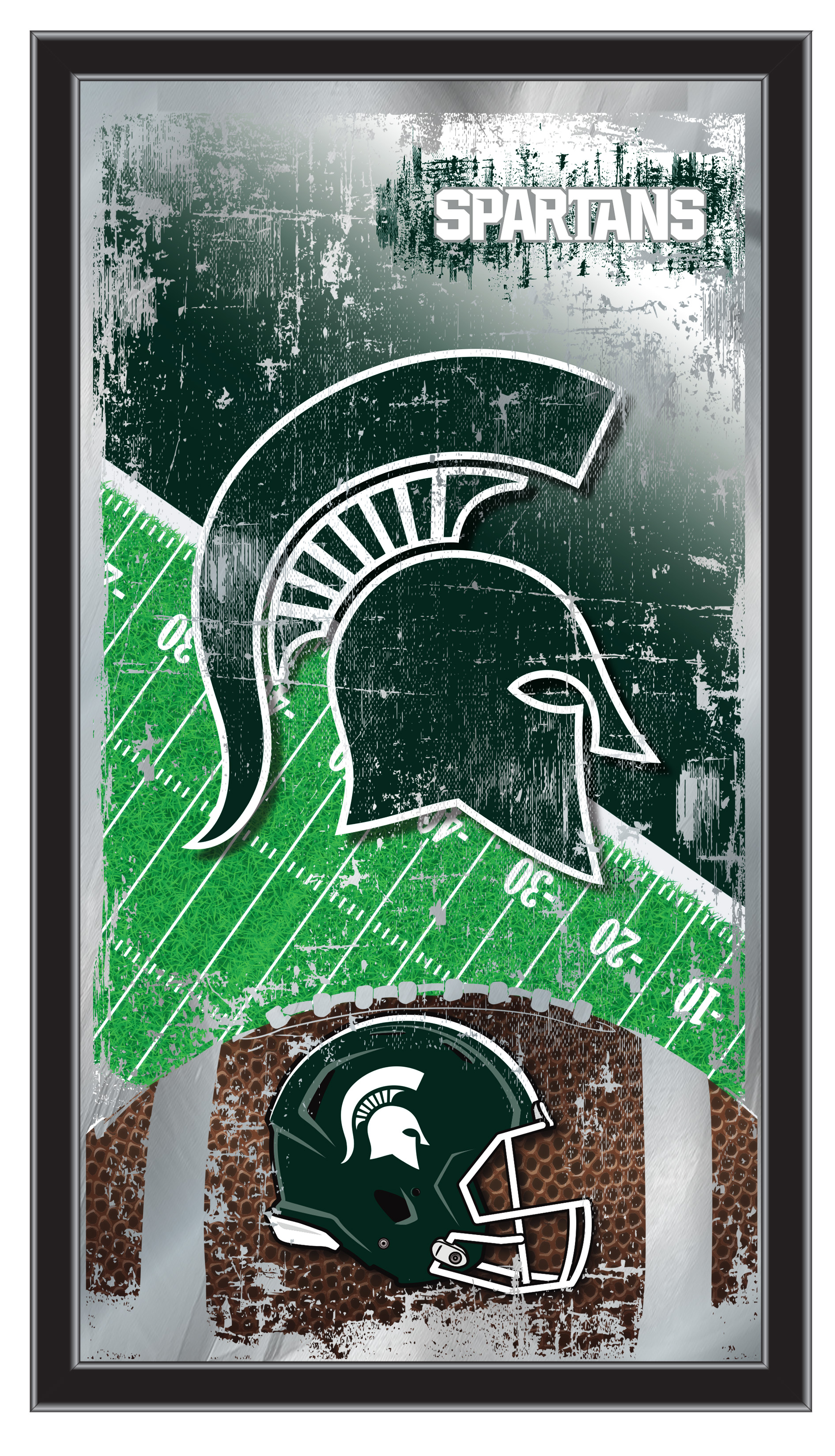 MFtblMichSt Michigan State 15 x 26 in. Football Mirror