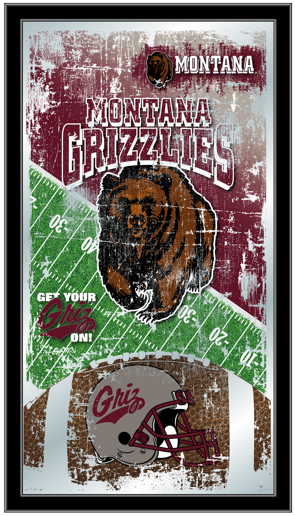 MFtblMontUn Montana 15 x 26 in. Football Mirror