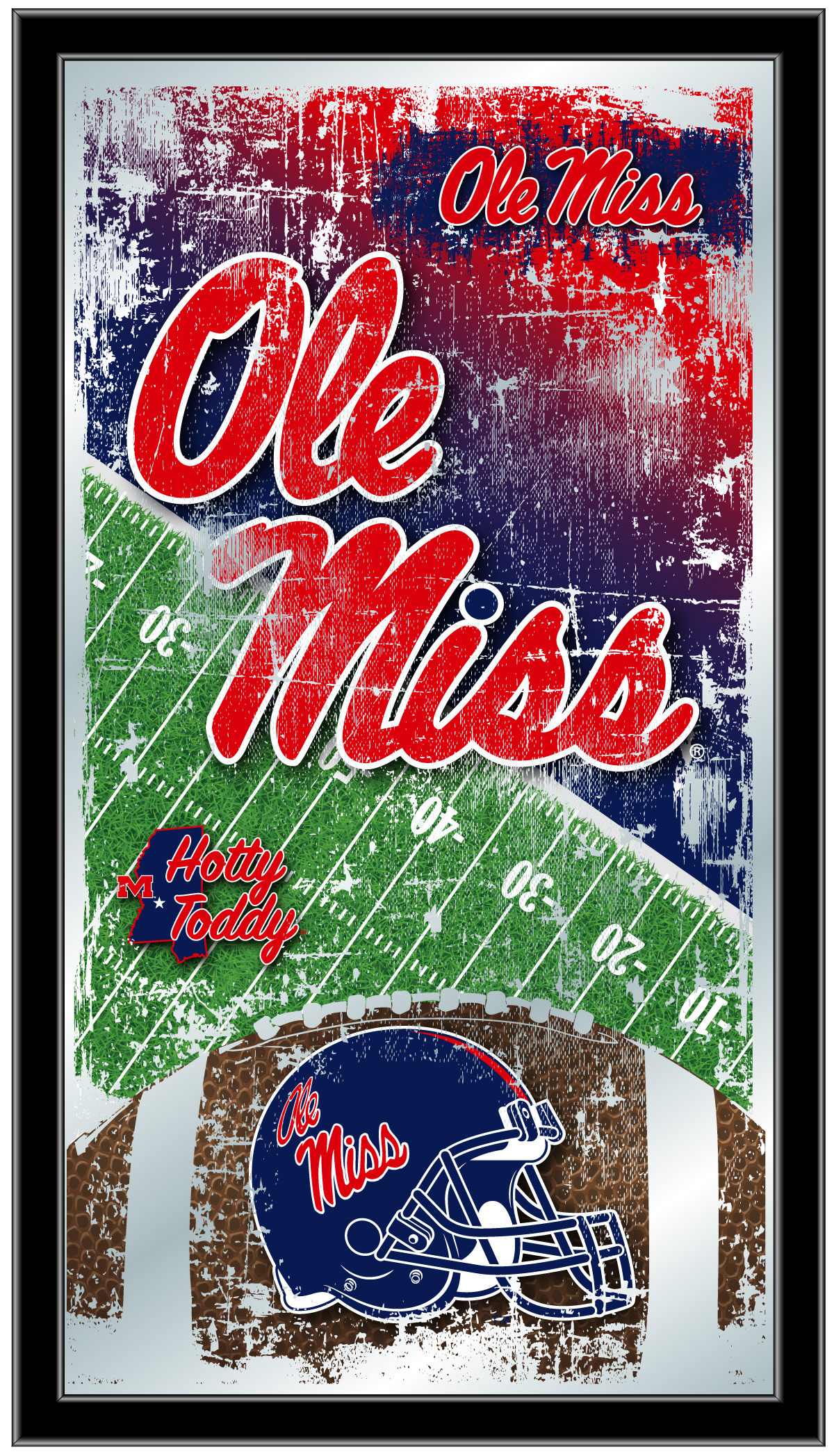 MFtblMssppU Ole Mississippi 15 x 26 in. Football Mirror