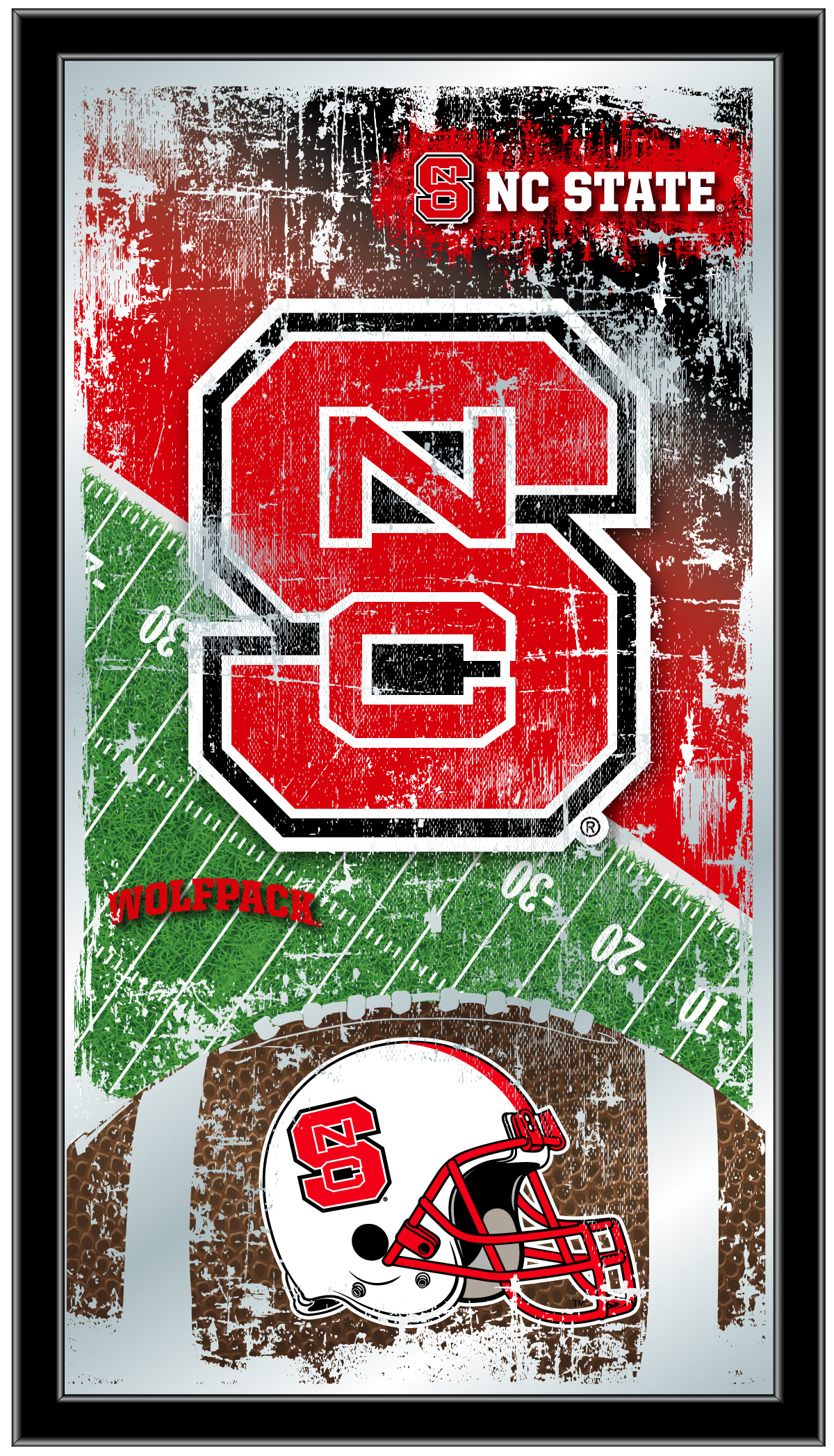 MFtblNCarSt North Carolina State 15 x 26 in. Football Mirror
