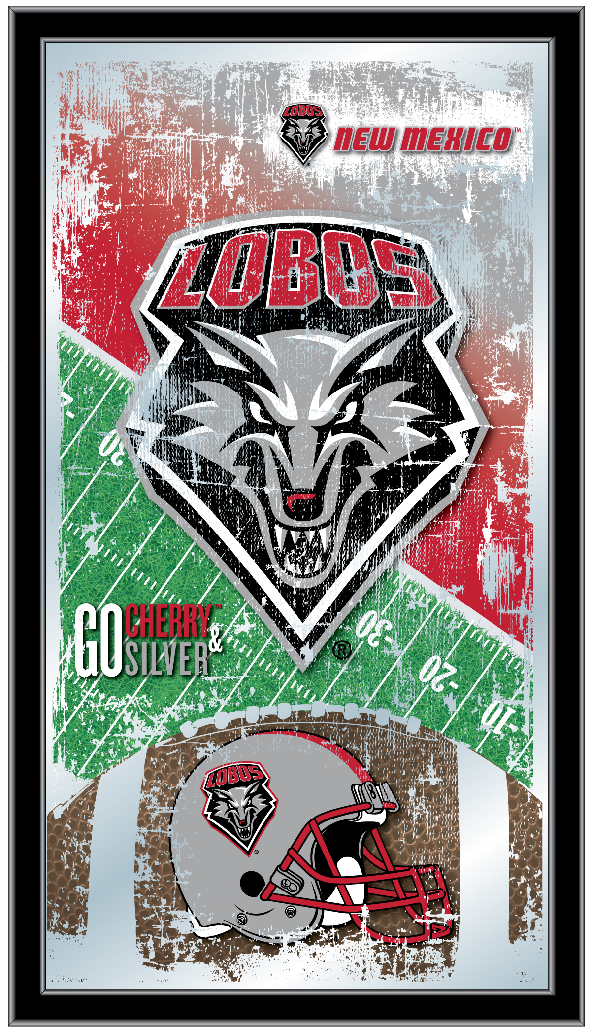 MFtblNewMex New Mexico 15 x 26 in. Football Mirror