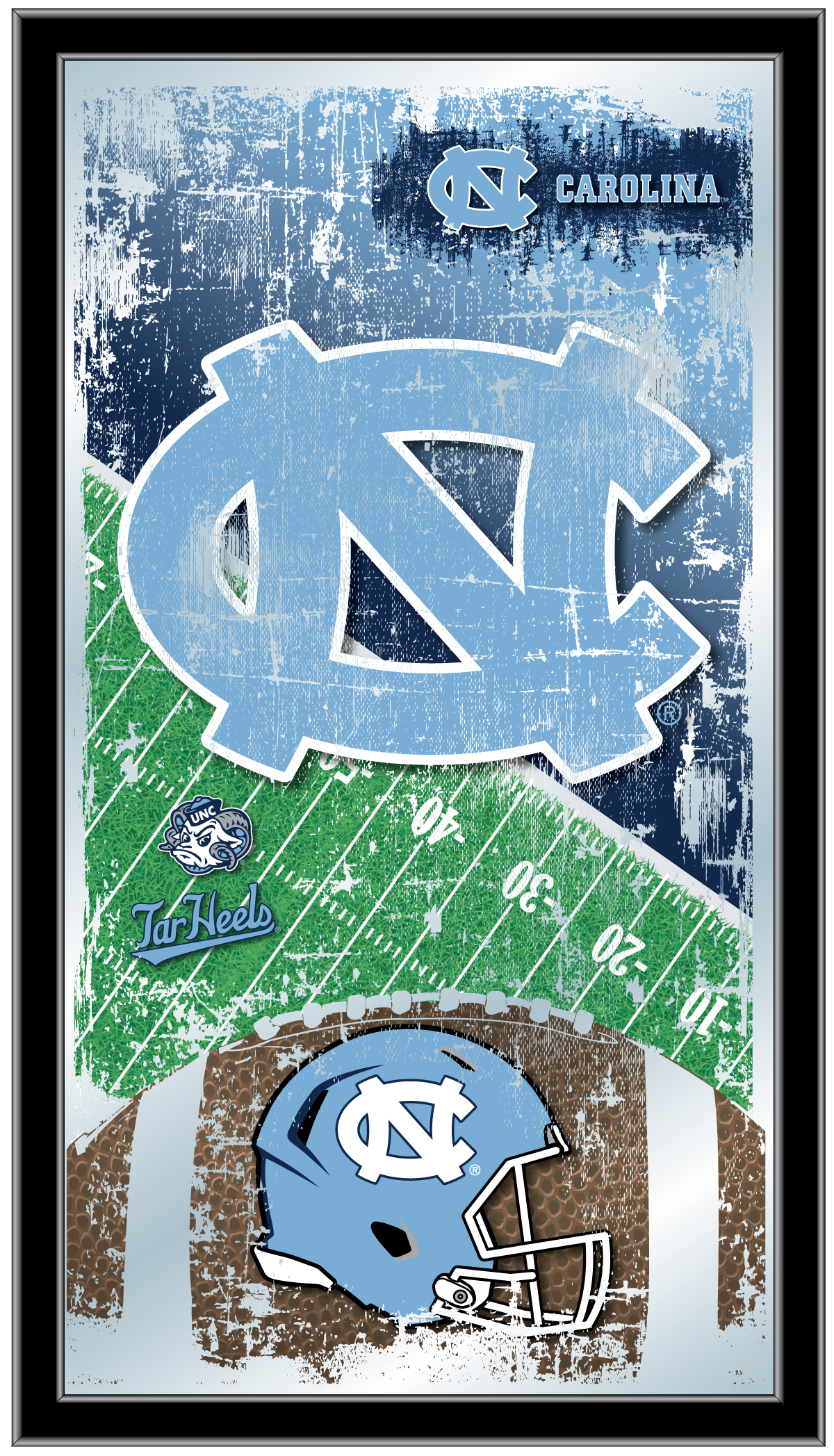 MFtblNorCar North Carolina 15 x 26 in. Football Mirror