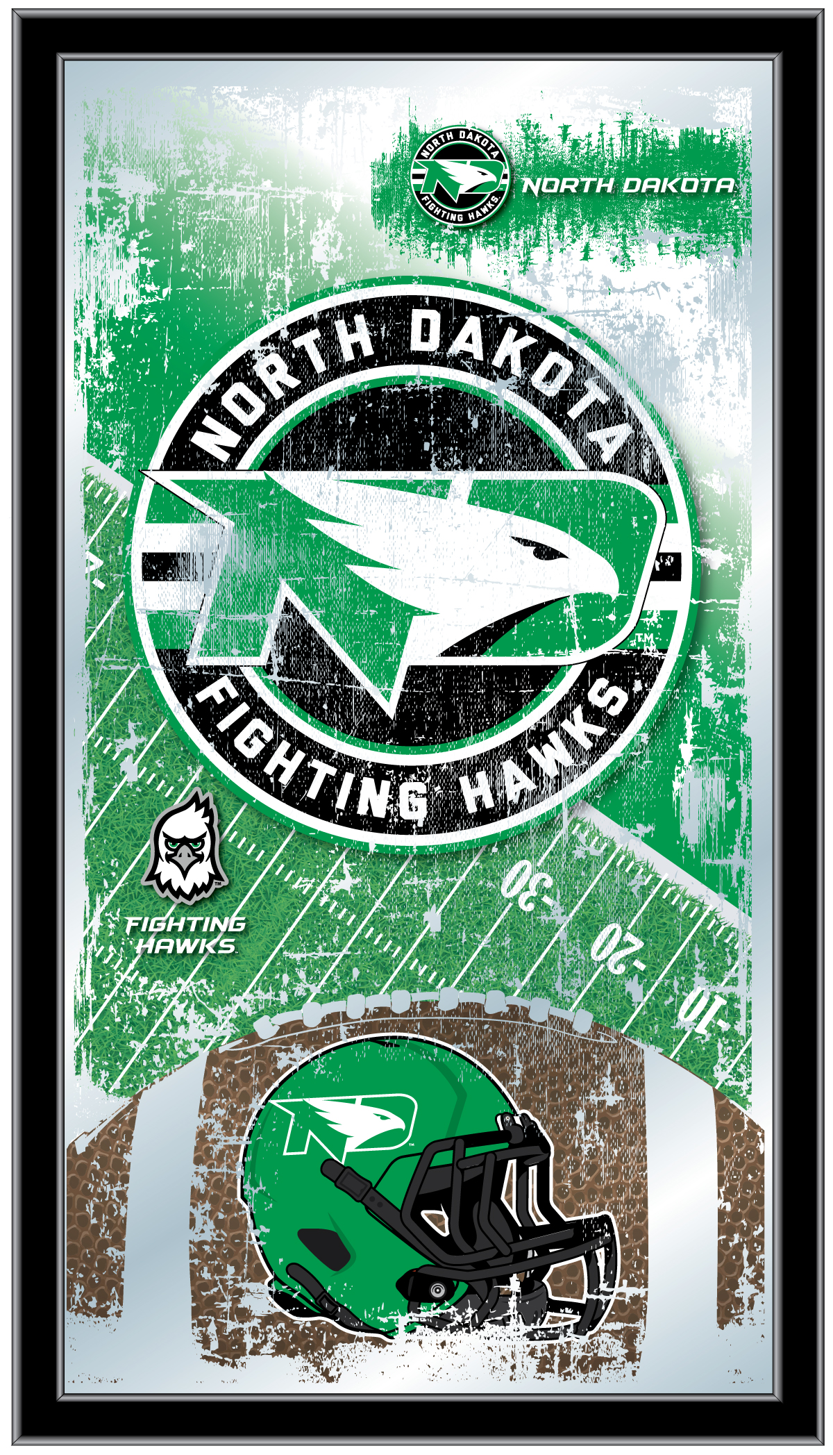 MFtblNorDak North Dakota 15 x 26 in. Football Mirror