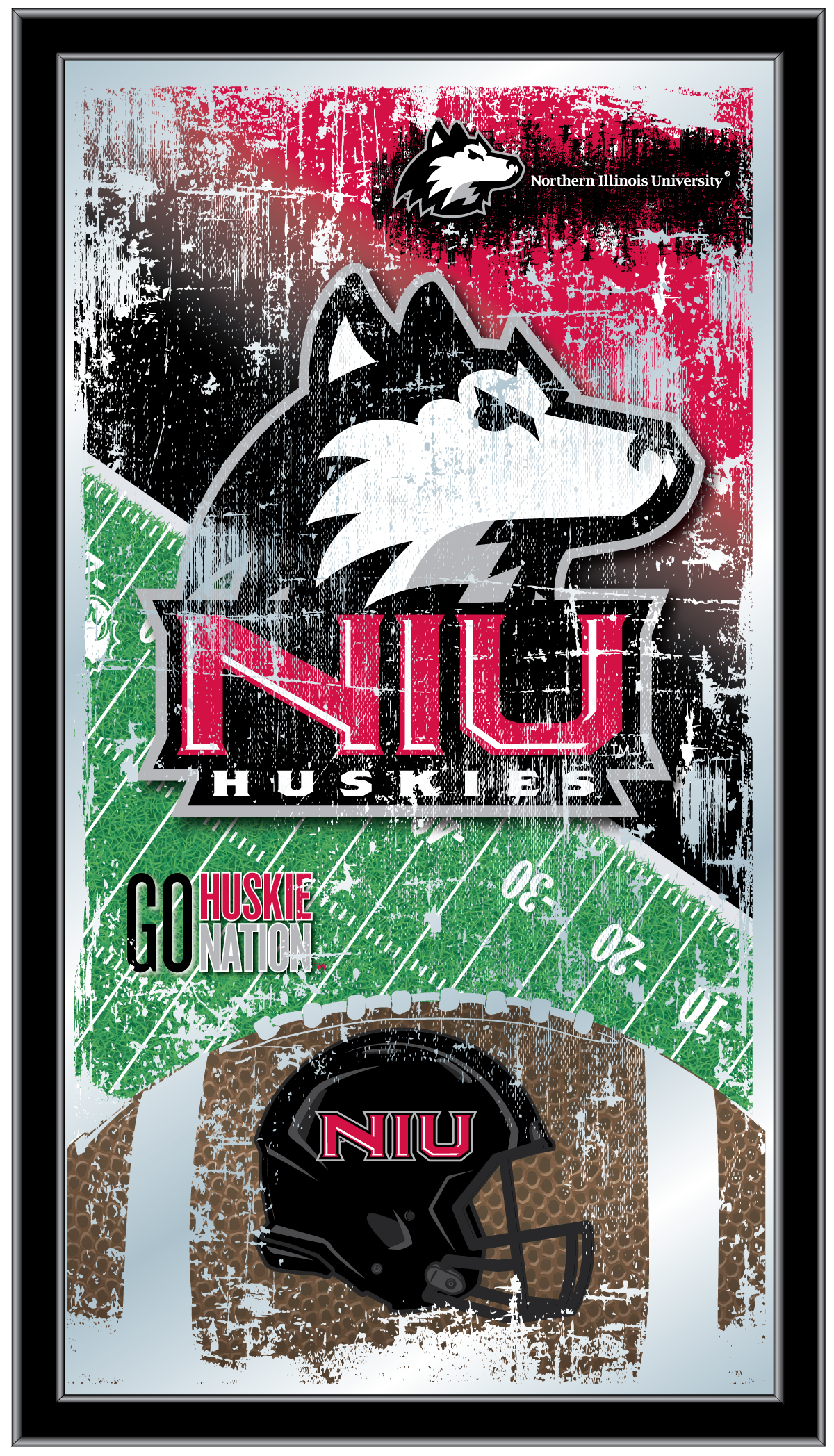 Picture of Holland Bar Stool MFtblNorIll Northern Illinois 15 x 26 in. Football Mirror