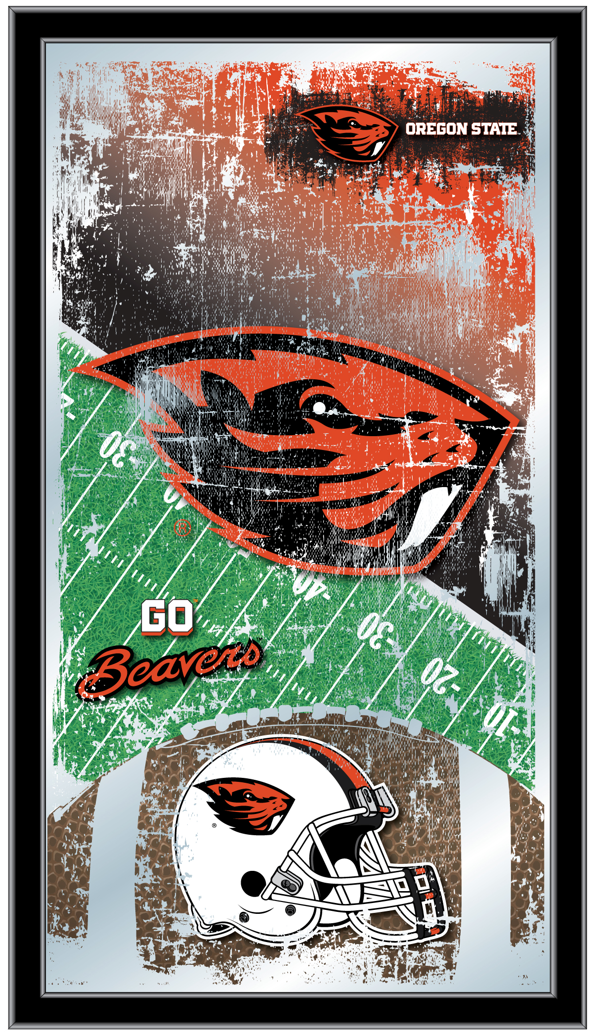 MFtblOregSt Oregon State 15 x 26 in. Football Mirror