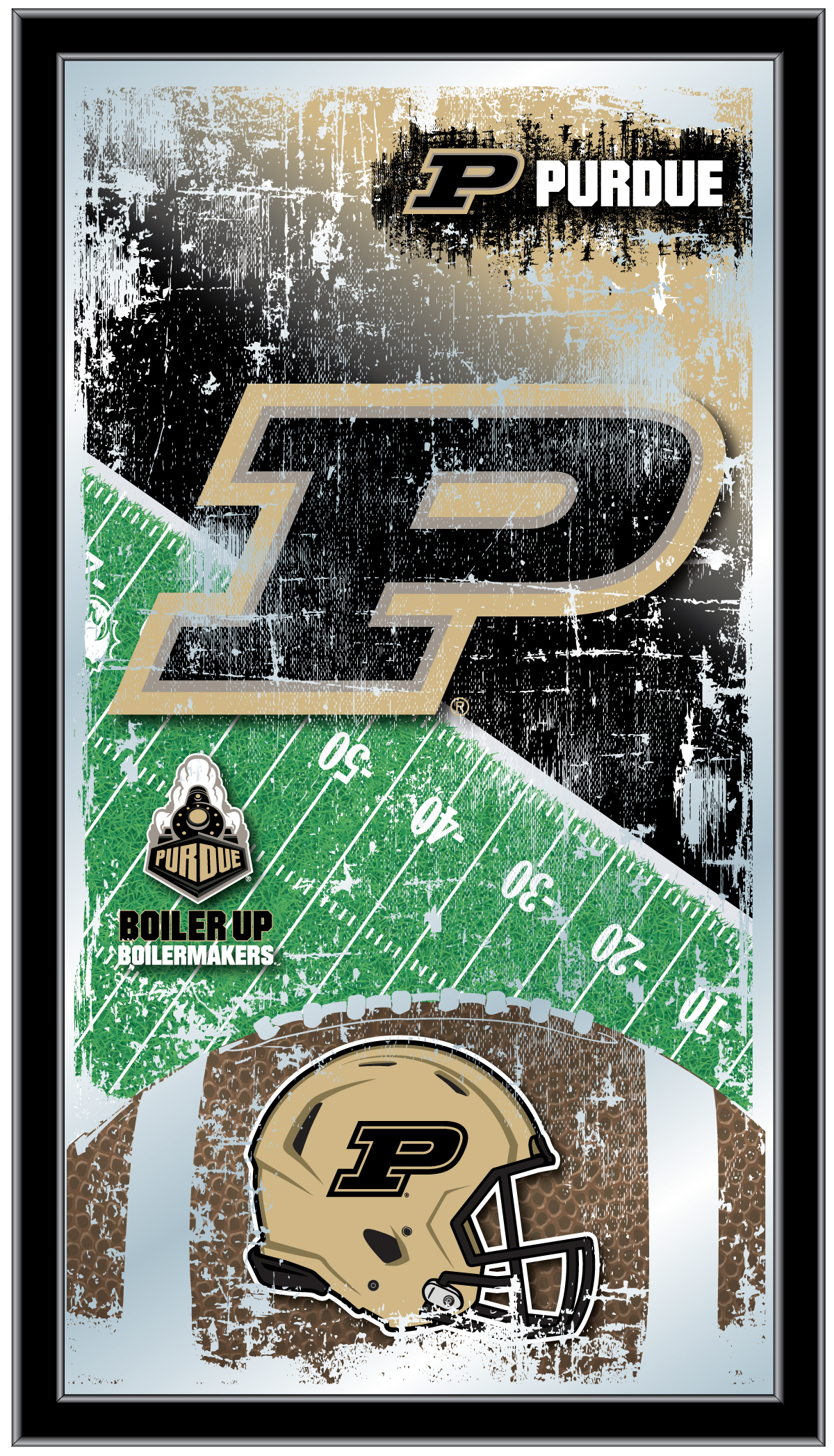 MFtblPurdue Purdue 15 x 26 in. Football Mirror