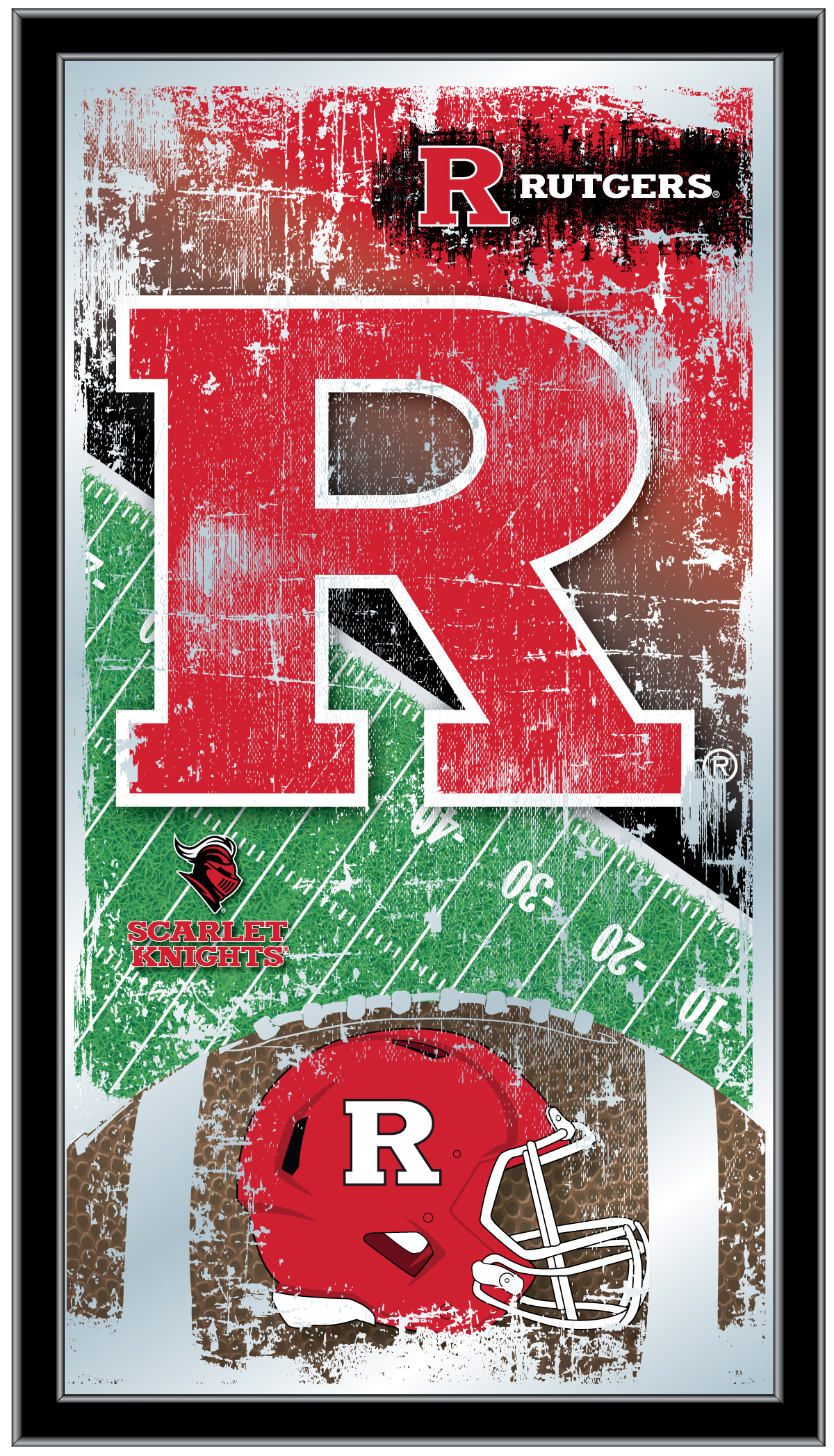MFtblRutger Rutgers 15 x 26 in. Football Mirror