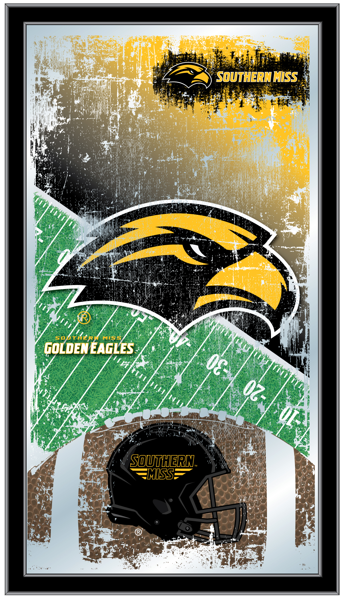 MFtblSouMis Southern Miss 15 x 26 in. Football Mirror