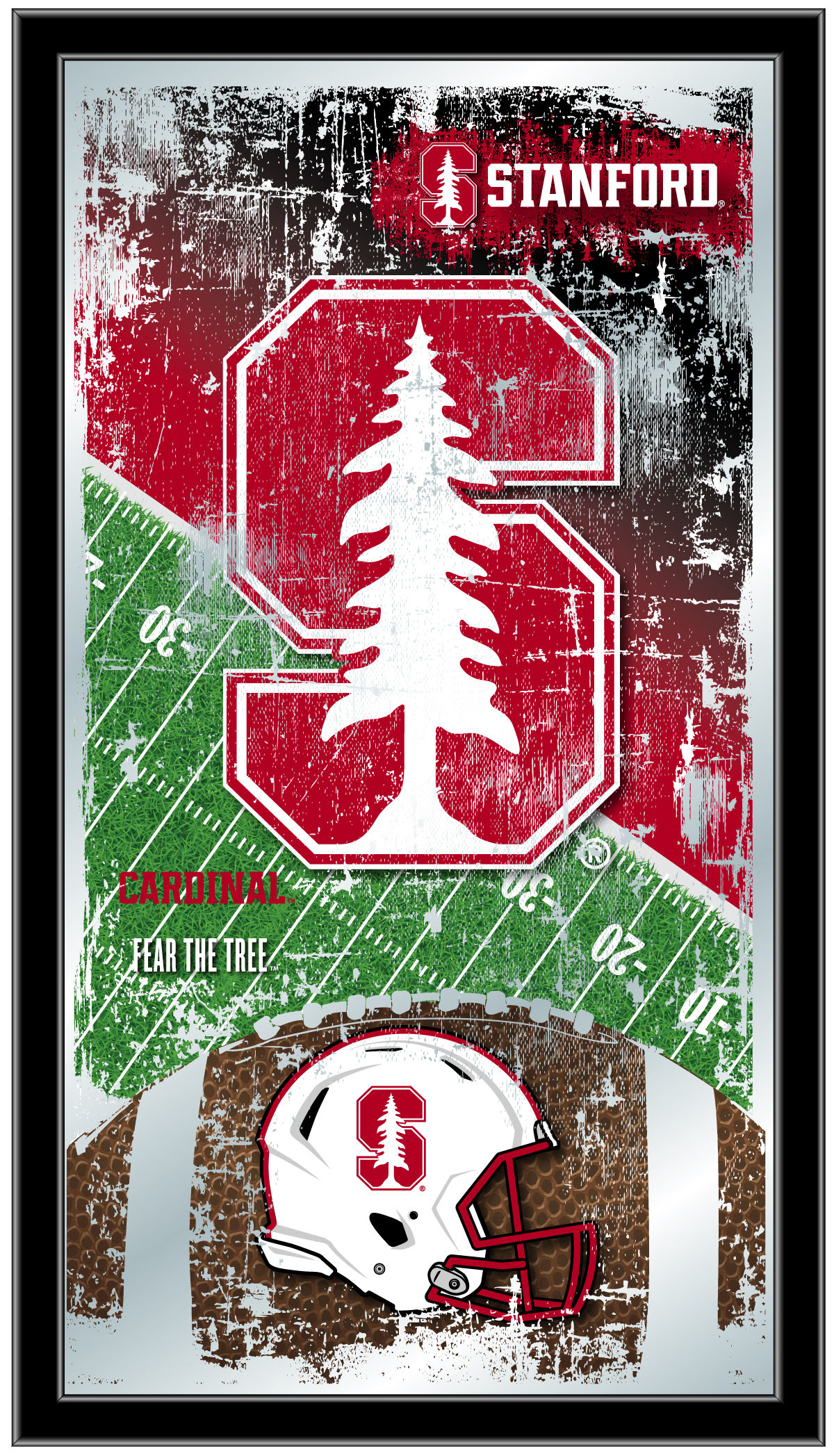 MFtblStnfrd Stanford 15 x 26 in. Football Mirror
