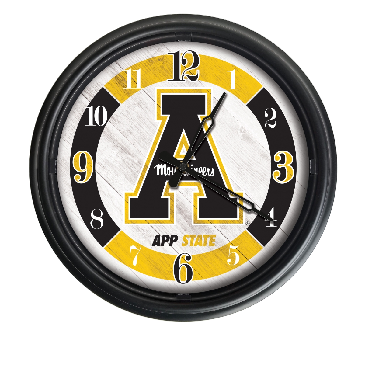 Picture of Holland Bar Stool ODClk14BK-08AppStU 14 in. Dia. Appalachian State University Indoor & Outdoor LED Wall Clock&#44; Black