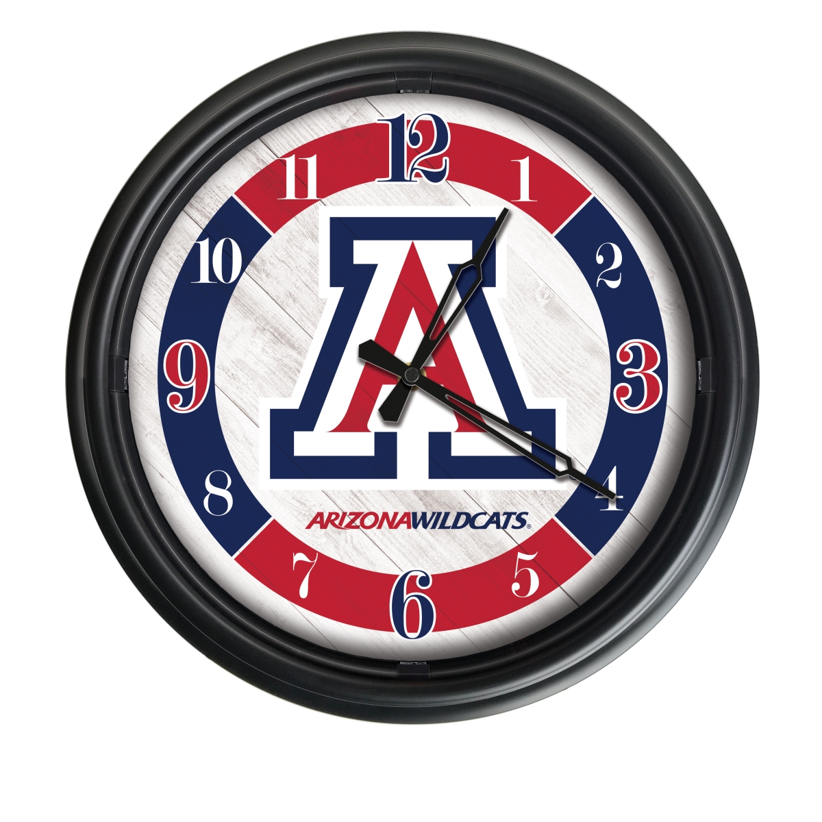 Picture of Holland Bar Stool ODClk14BK-08ArizUn 14 in. Dia. University of Arizona Indoor & Outdoor LED Wall Clock&#44; Black