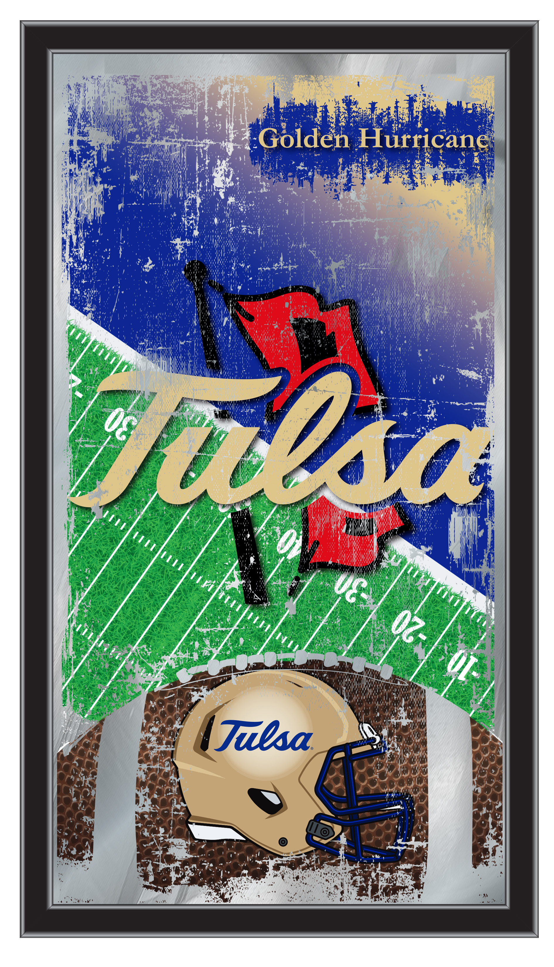 MFtblTulsaU Tulsa 15 x 26 in. Football Mirror