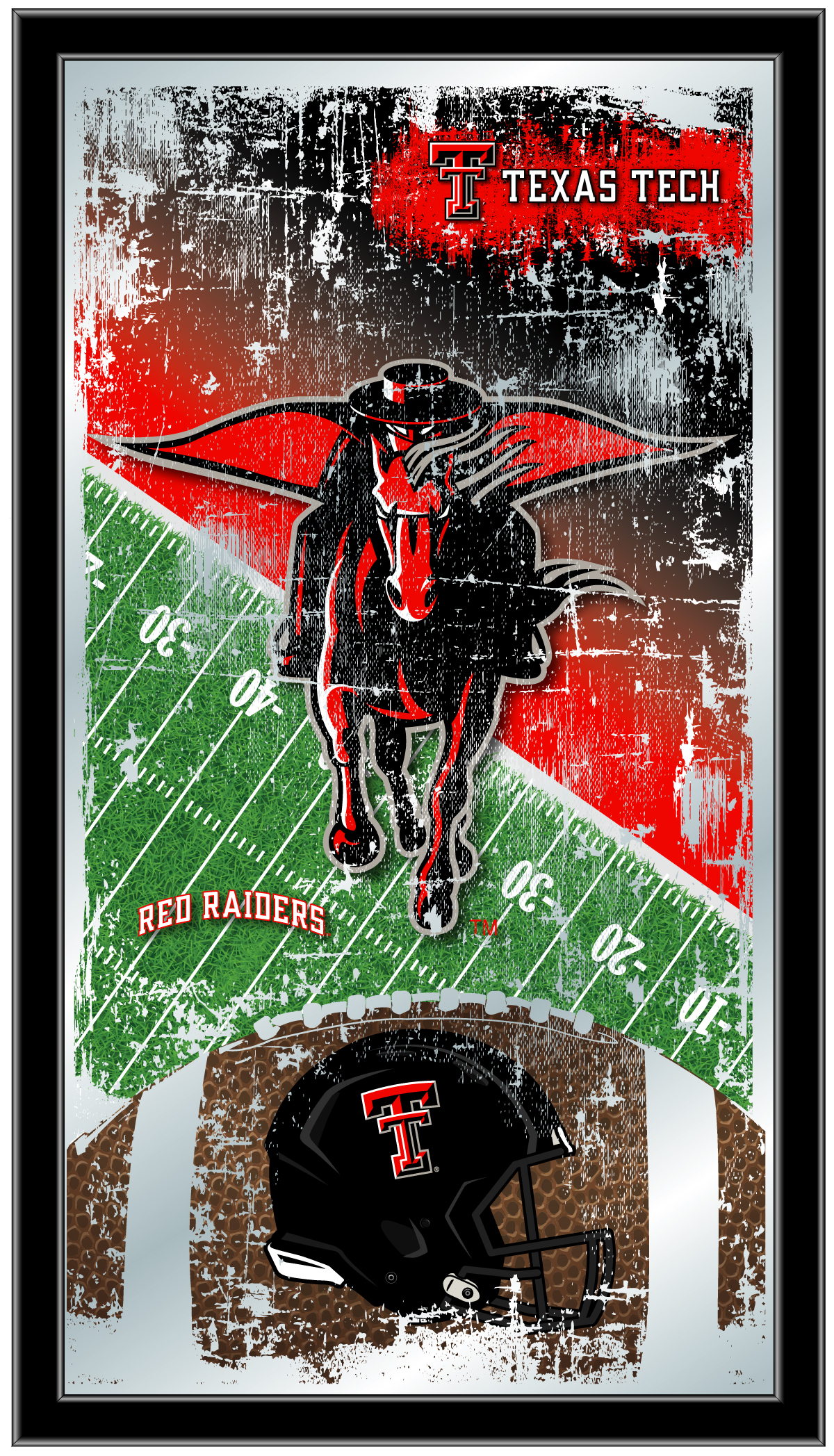 MFtblTXTech Texas Tech 15 x 26 in. Football Mirror