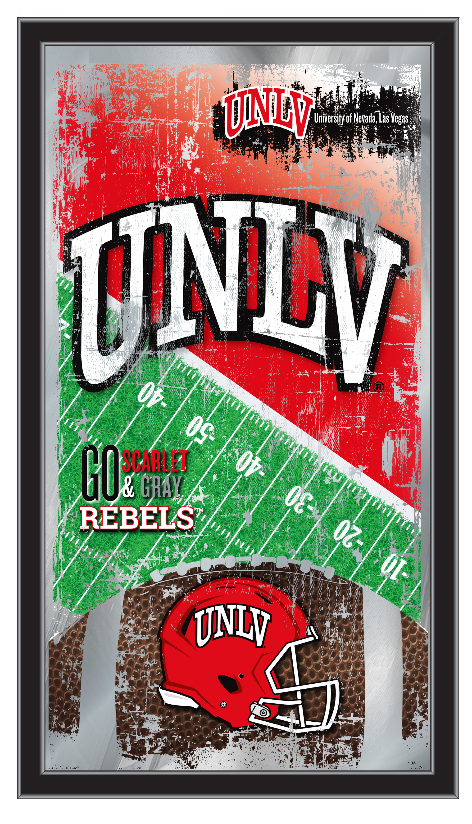 MFtblUNevLV University of Nevada Las Vegas 15 x 26 in. Football Mirror