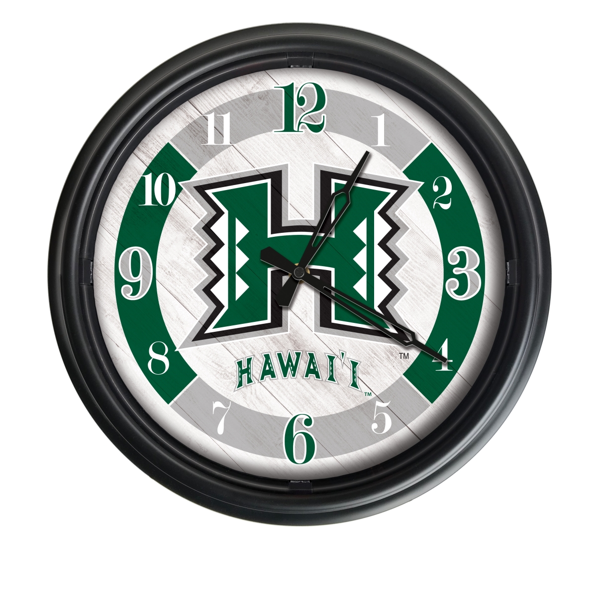 Picture of Holland Bar Stool ODClk14BK-08Hawaii 14 in. Dia. University of Hawaii Indoor & Outdoor LED Wall Clock&#44; Black