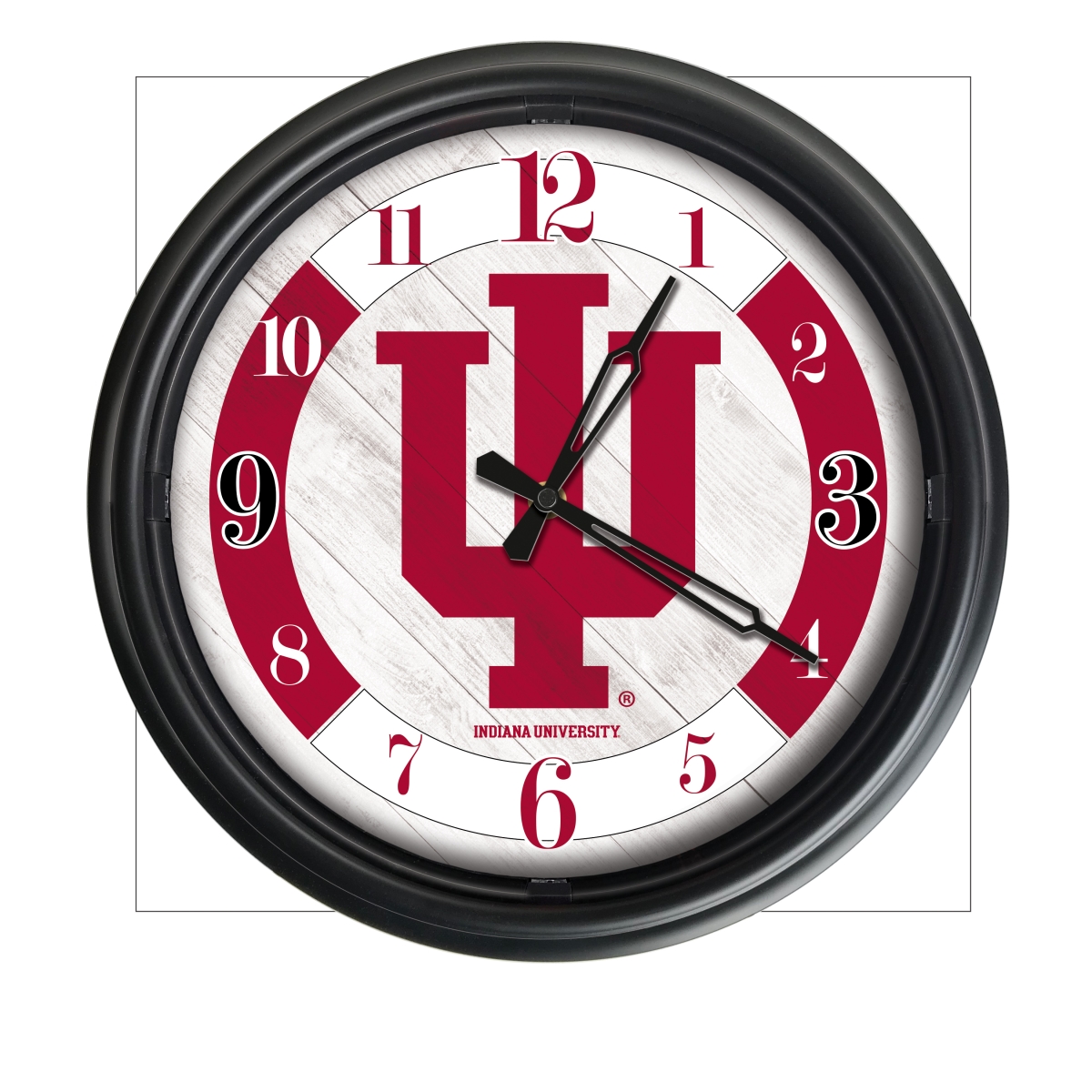Picture of Holland Bar Stool ODClk14BK-08IndnaU 14 in. Dia. Indiana University Indoor & Outdoor LED Wall Clock&#44; Black
