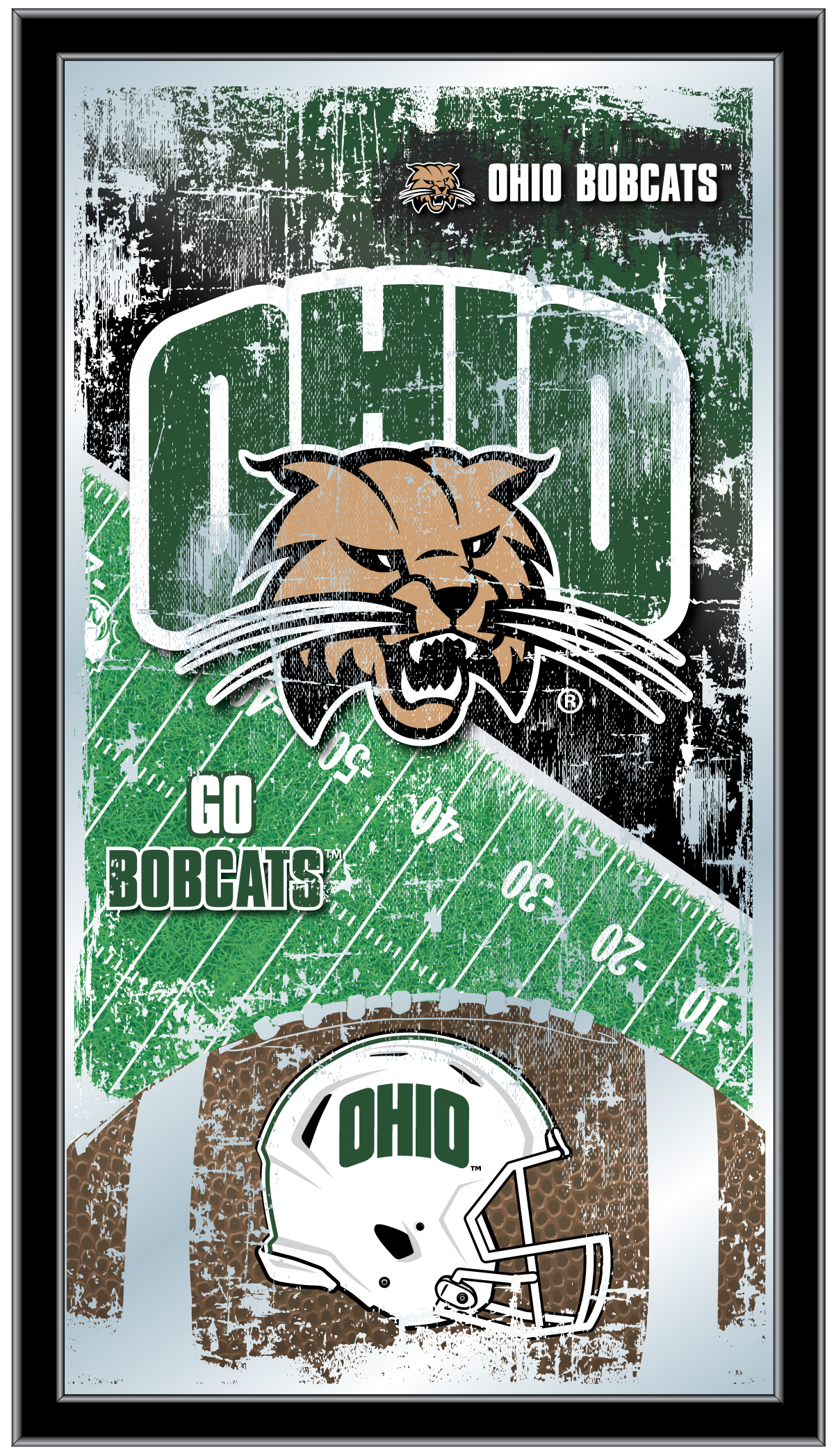 Picture of Holland Bar Stool MFtblUnivOH Ohio University 15 x 26 in. Football Mirror