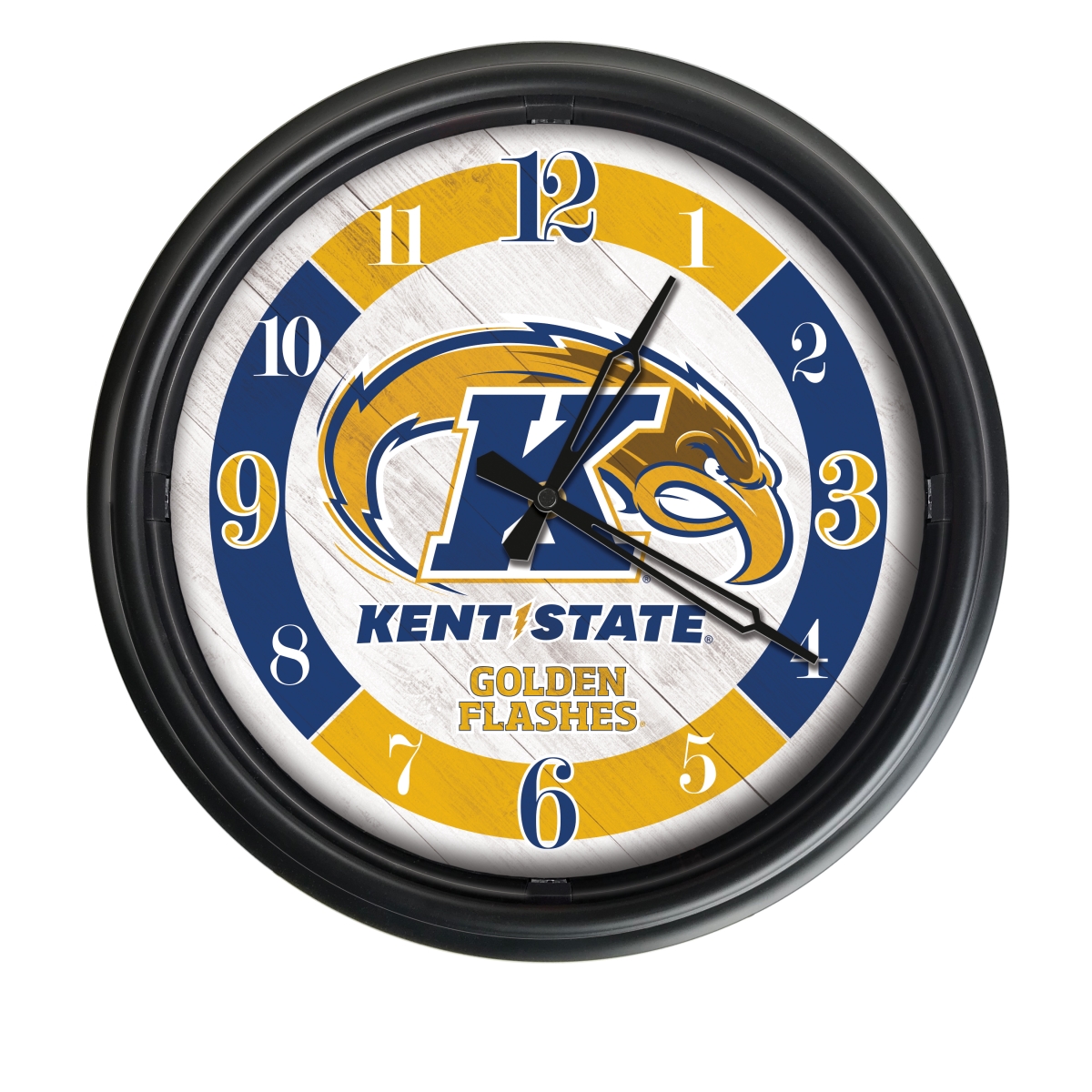 Picture of Holland Bar Stool ODClk14BK-08KentSt 14 in. Dia. Kent State University Indoor & Outdoor LED Wall Clock&#44; Black