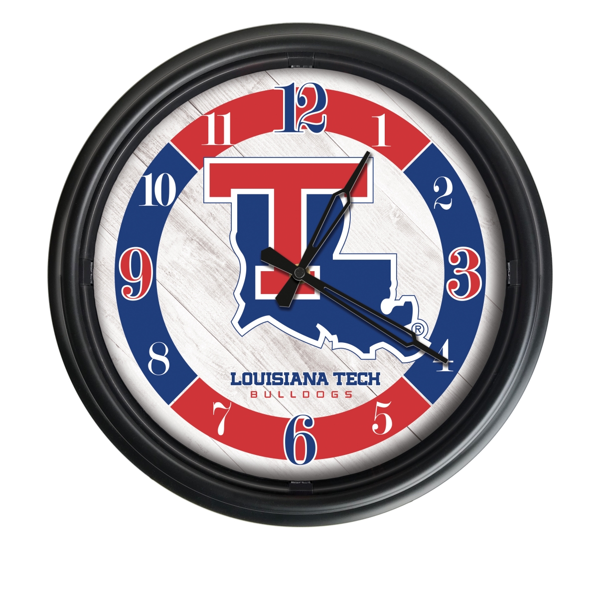 Picture of Holland Bar Stool ODClk14BK-08LaTech 14 in. Dia. Louisiana Tech University Indoor & Outdoor LED Wall Clock&#44; Black