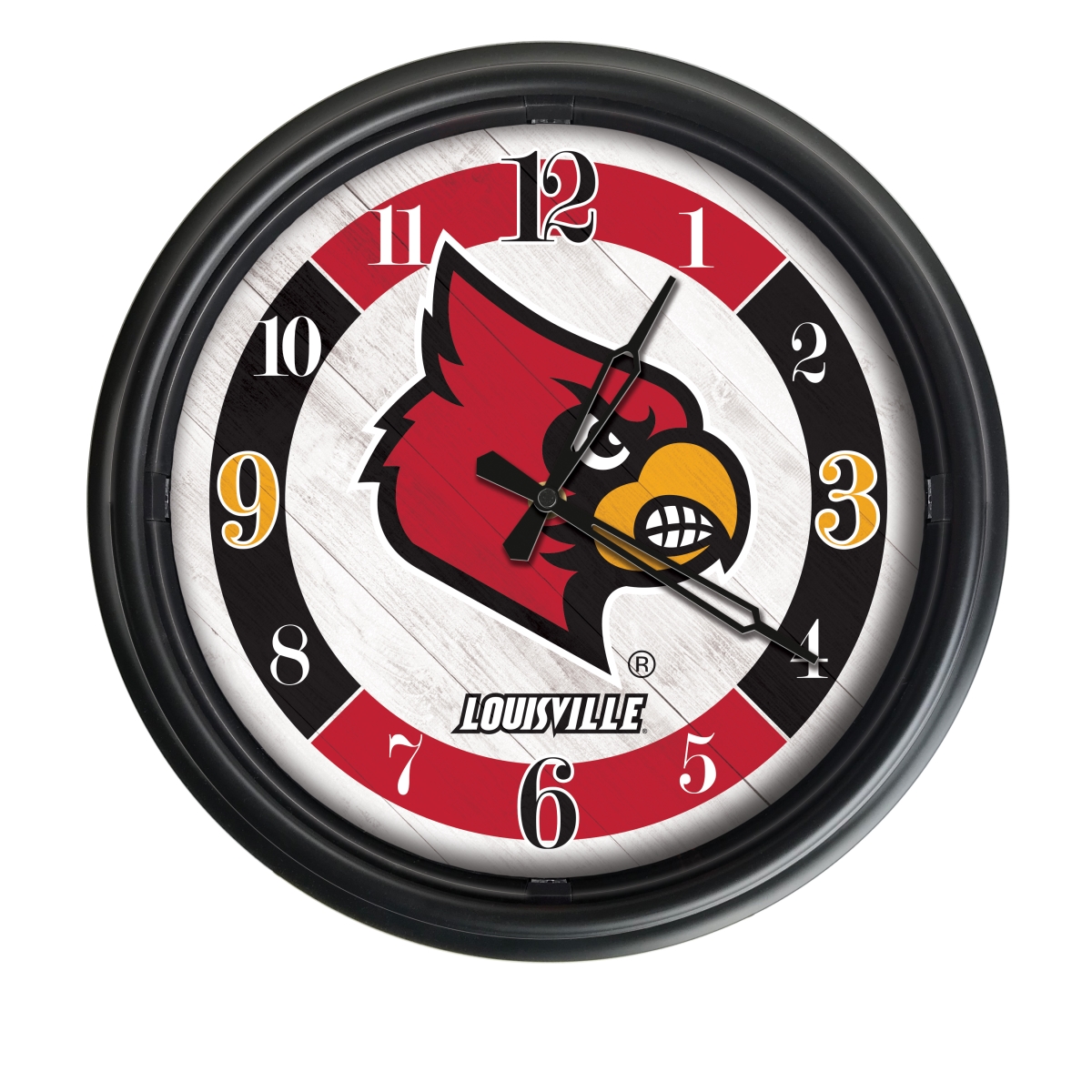 Picture of Holland Bar Stool ODClk14BK-08Lville 14 in. Dia. University of Louisville Indoor & Outdoor LED Wall Clock&#44; Black