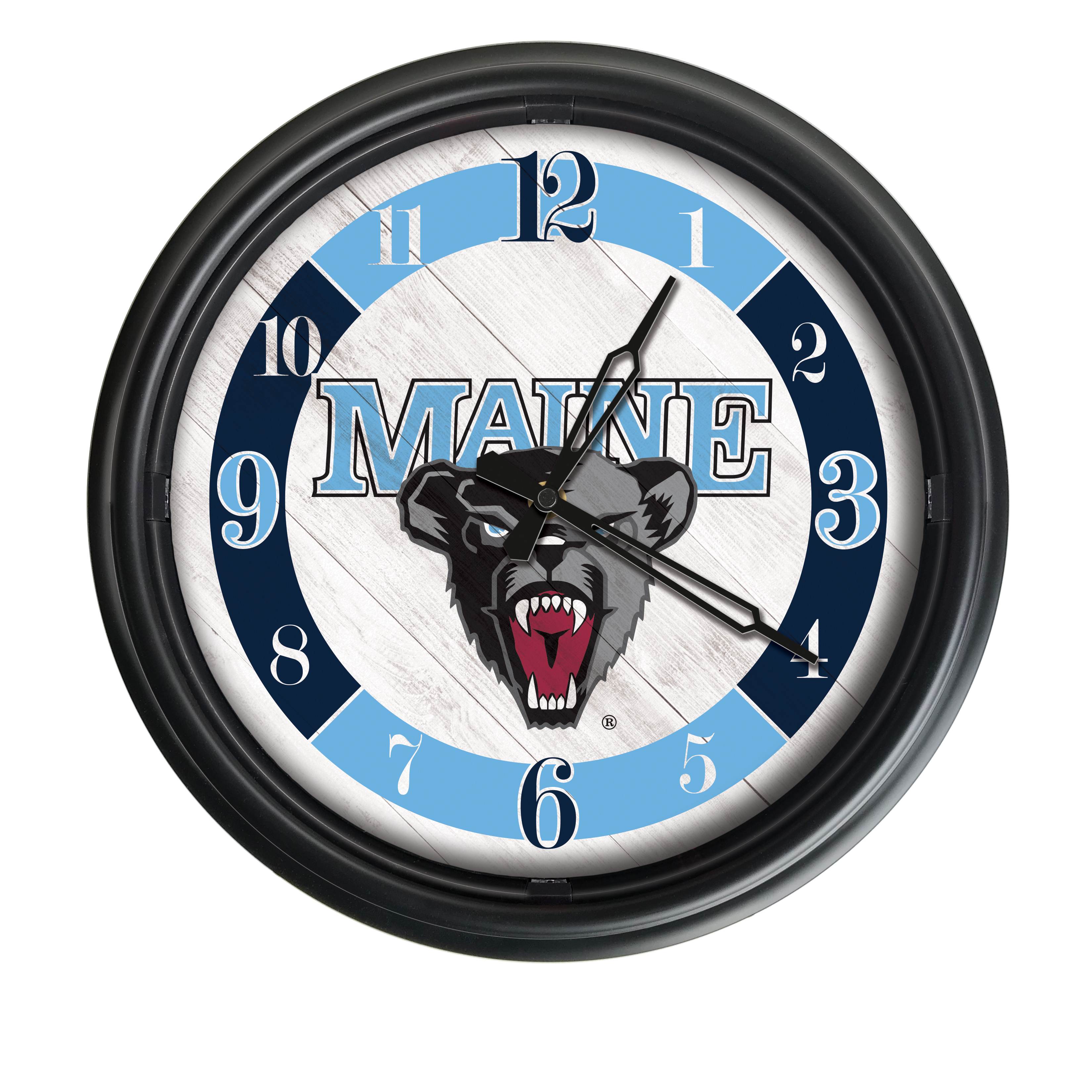 Picture of Holland Bar Stool ODClk14BK-08MaineU 14 in. Dia. University of Maine Indoor & Outdoor LED Wall Clock&#44; Black