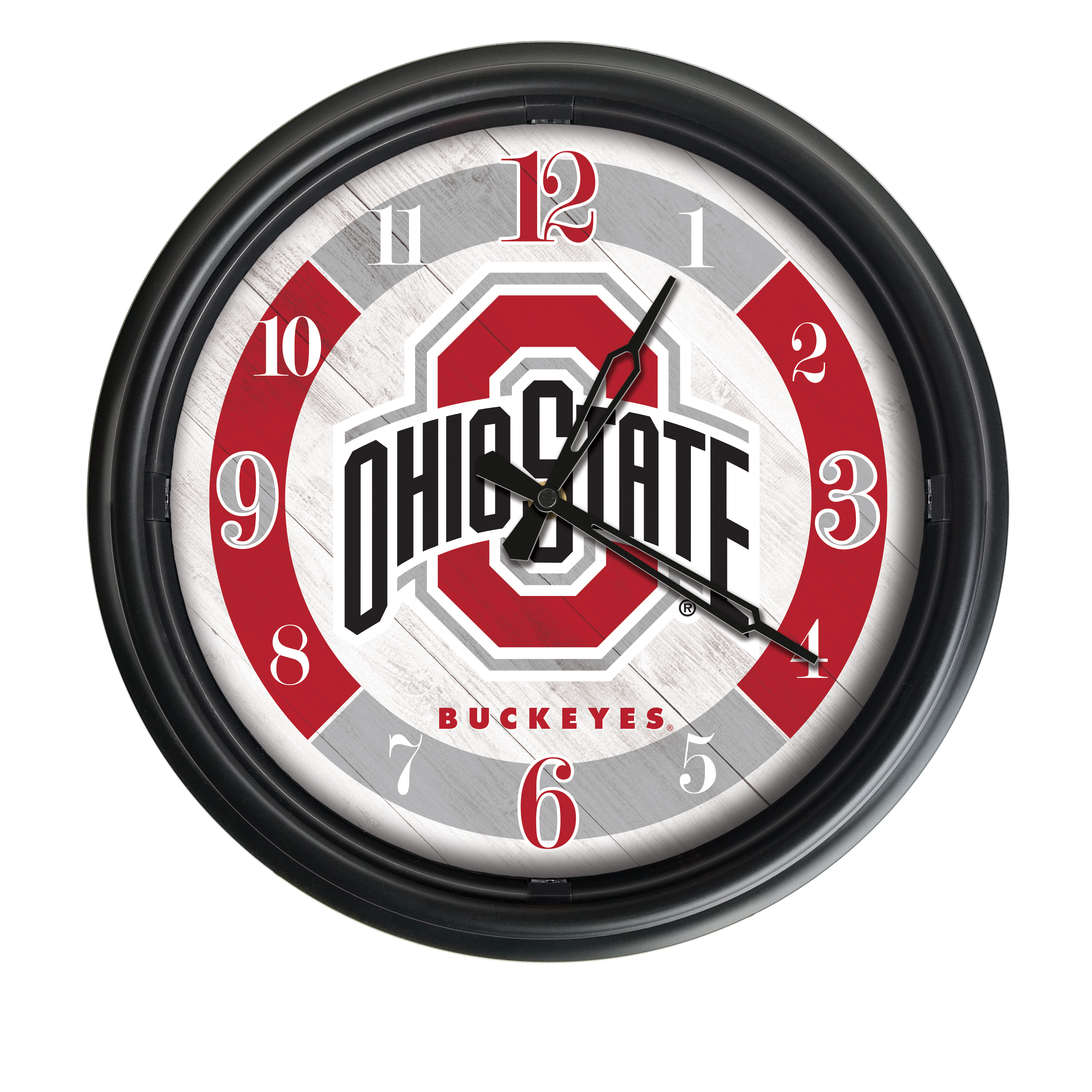 14 in. Dia. Ohio State University Indoor & Outdoor LED Wall Clock, Black