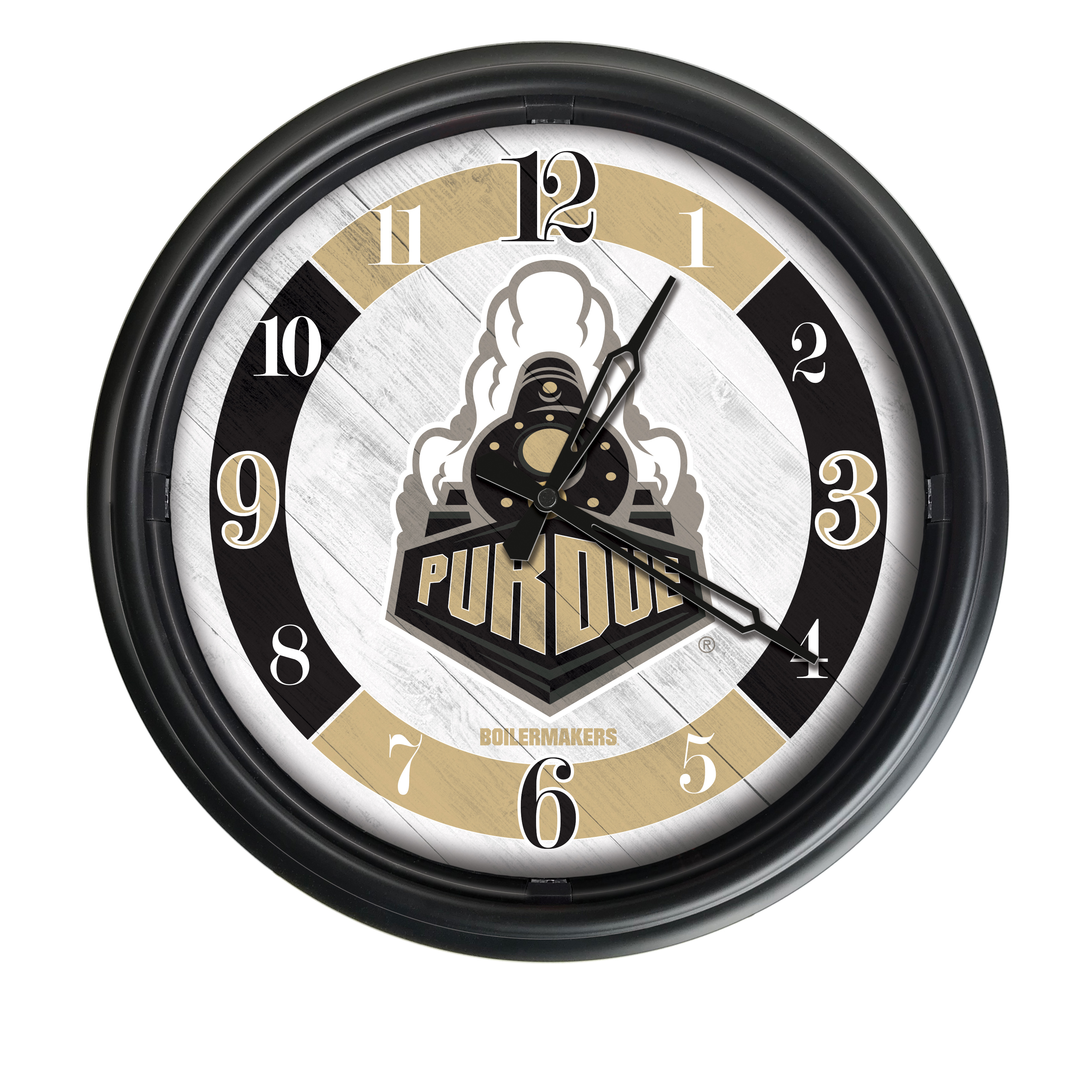 14 in. Dia. Purdue Indoor & Outdoor LED Wall Clock, Black