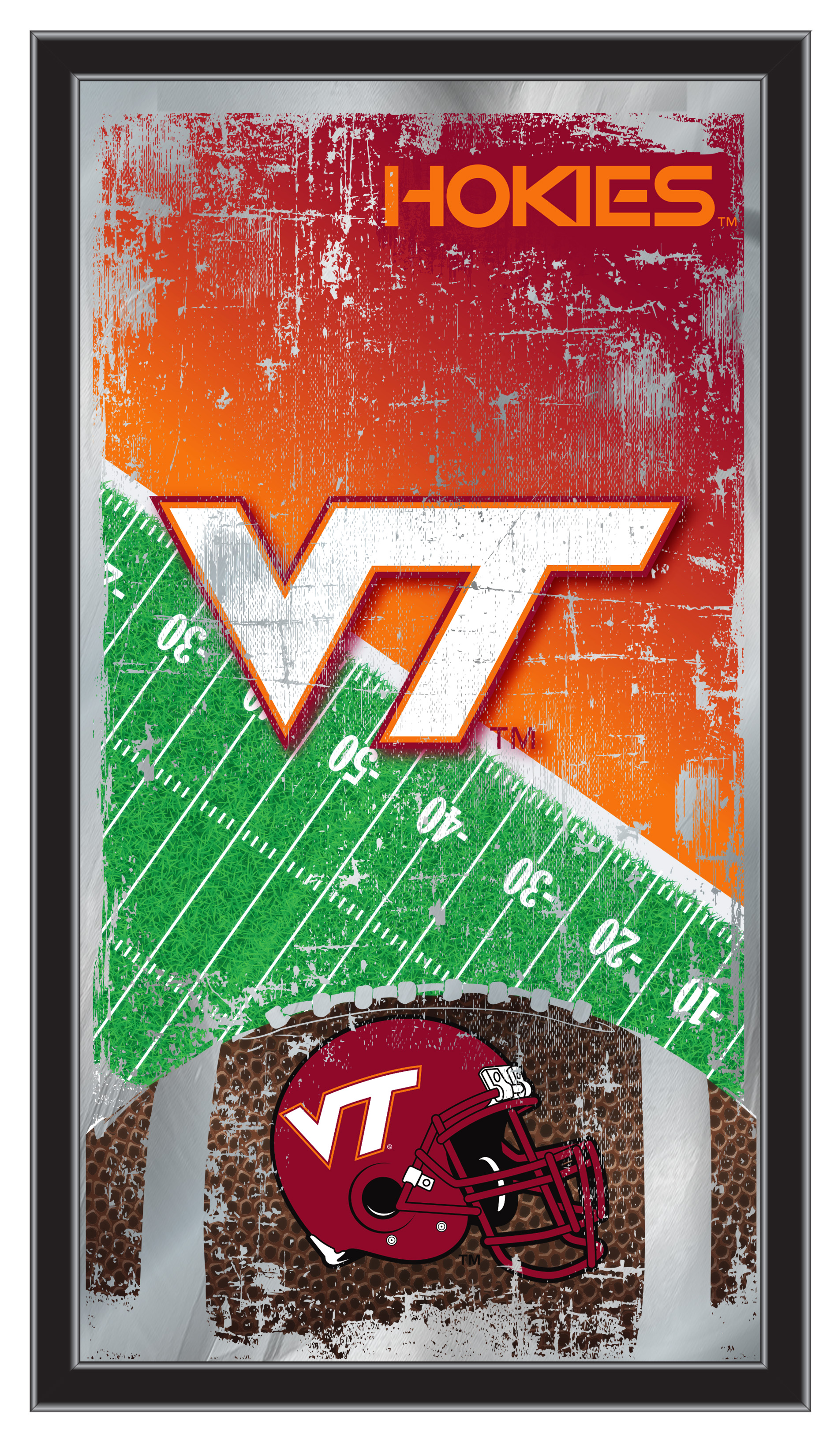 MFtblVATech Virginia Tech 15 x 26 in. Football Mirror