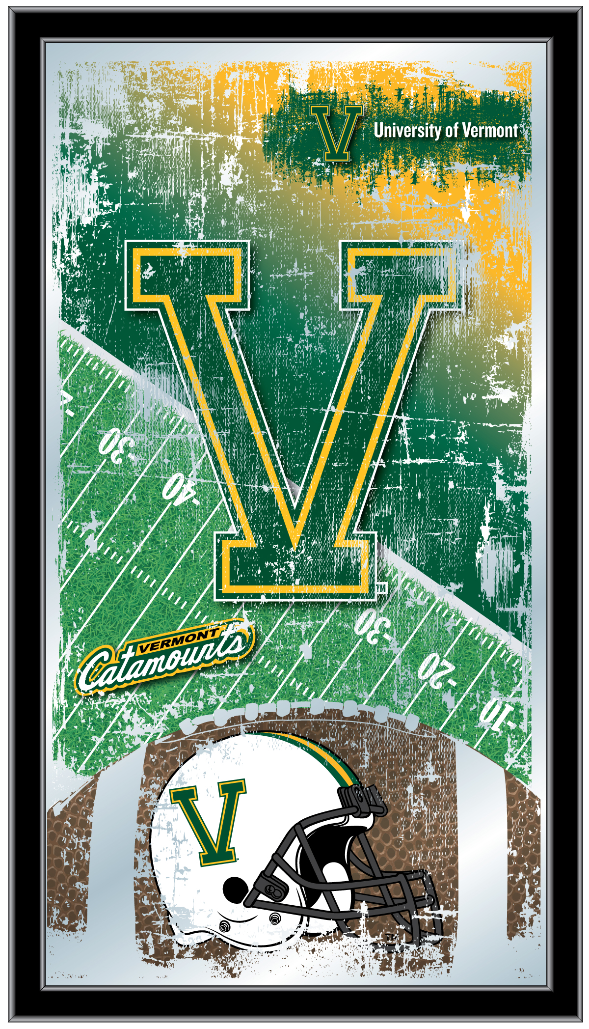 MFtblVermnt Vermont 15 x 26 in. Football Mirror