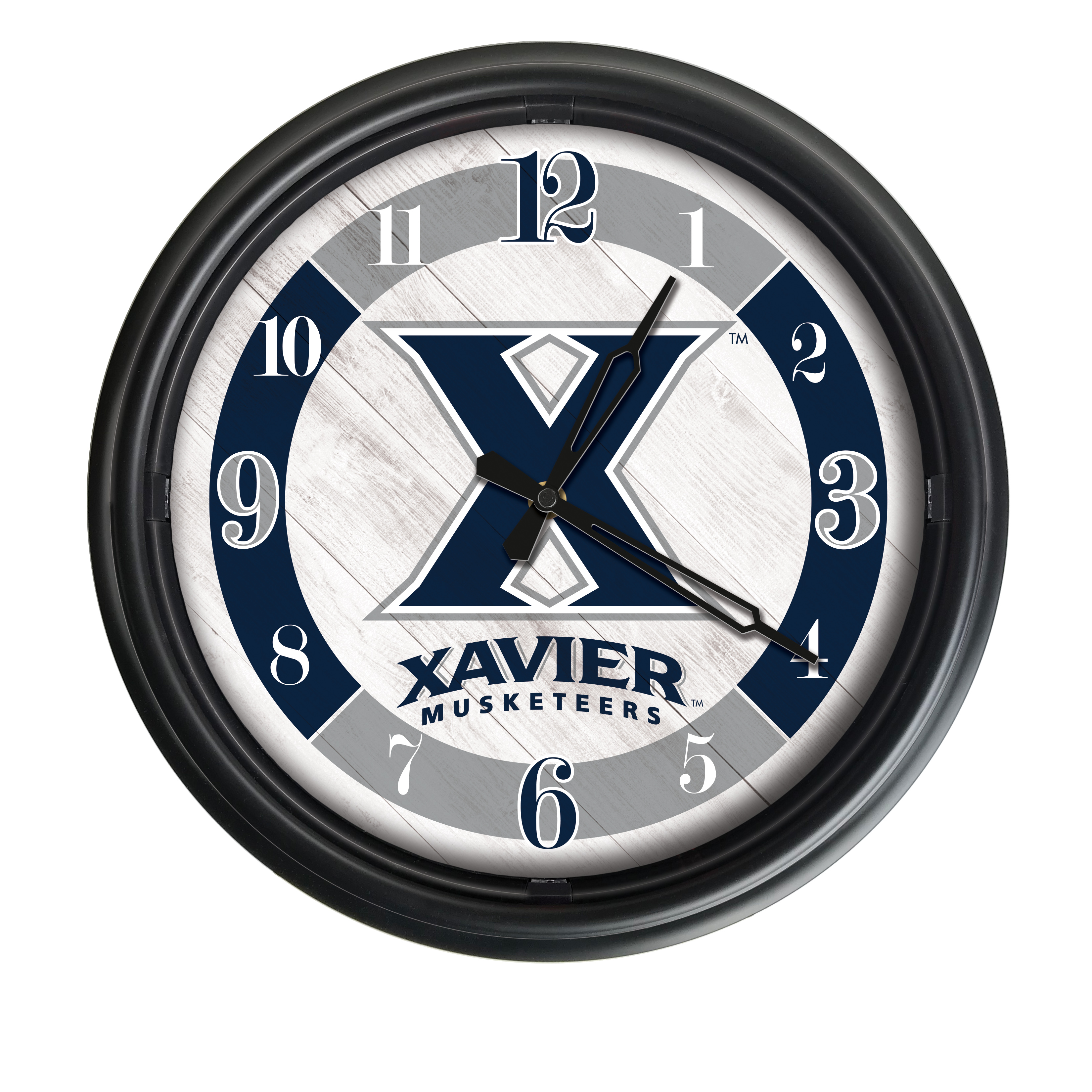 14 in. Dia. Xavier Indoor & Outdoor LED Wall Clock, Black