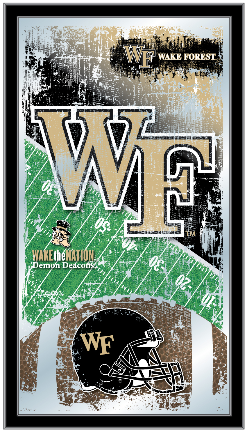 MFtblWakeFr Wake Forest 15 x 26 in. Football Mirror