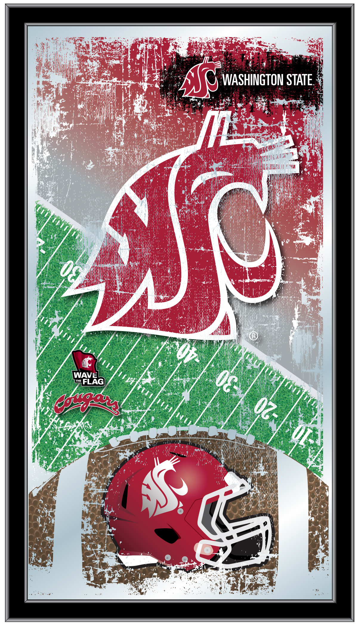 MFtblWashSt Washington State 15 x 26 in. Football Mirror