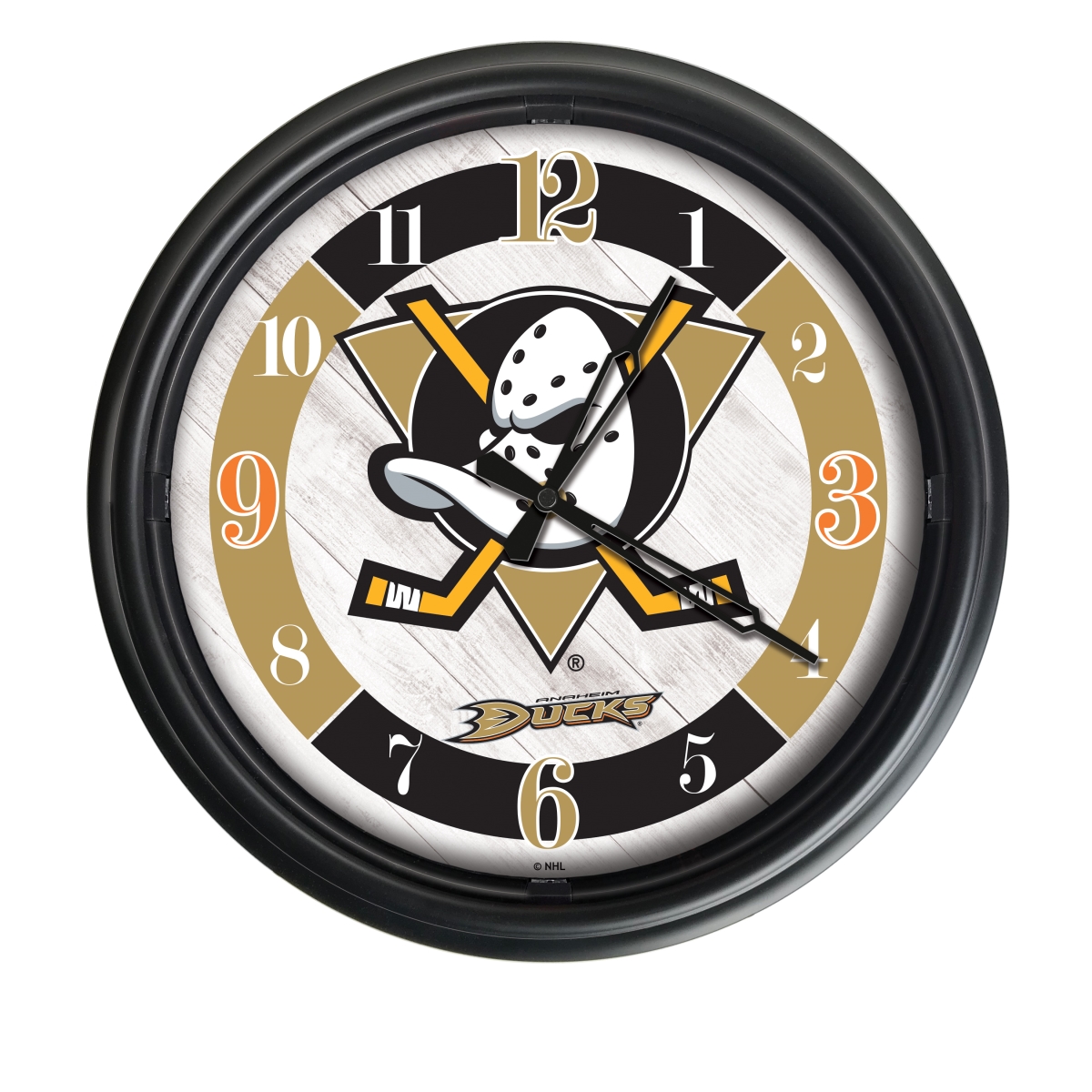 Picture of Holland Bar Stool ODClk14BK-08AnaDks 14 in. Dia. Anaheim Ducks Indoor & Outdoor LED Wall Clock&#44; Black