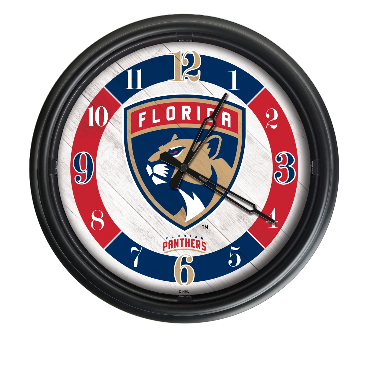 Picture of Holland Bar Stool ODClk14BK-08FlaPan 14 in. Dia. Florida Panthers Indoor & Outdoor LED Wall Clock&#44; Black