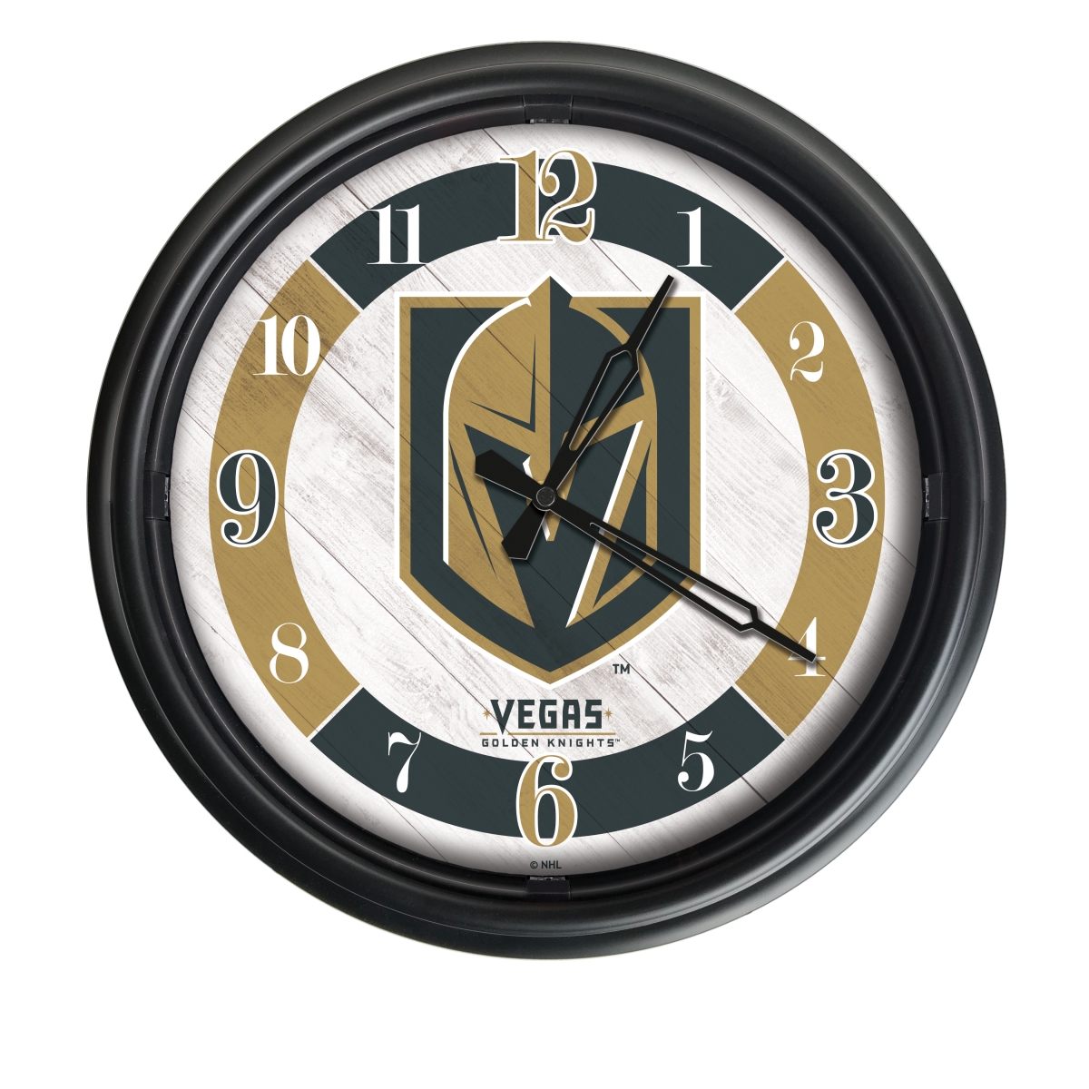 Picture of Holland Bar Stool ODClk14BK-08LVGdKn 14 in. Dia. Vegas Golden Knights Indoor & Outdoor LED Wall Clock&#44; Black