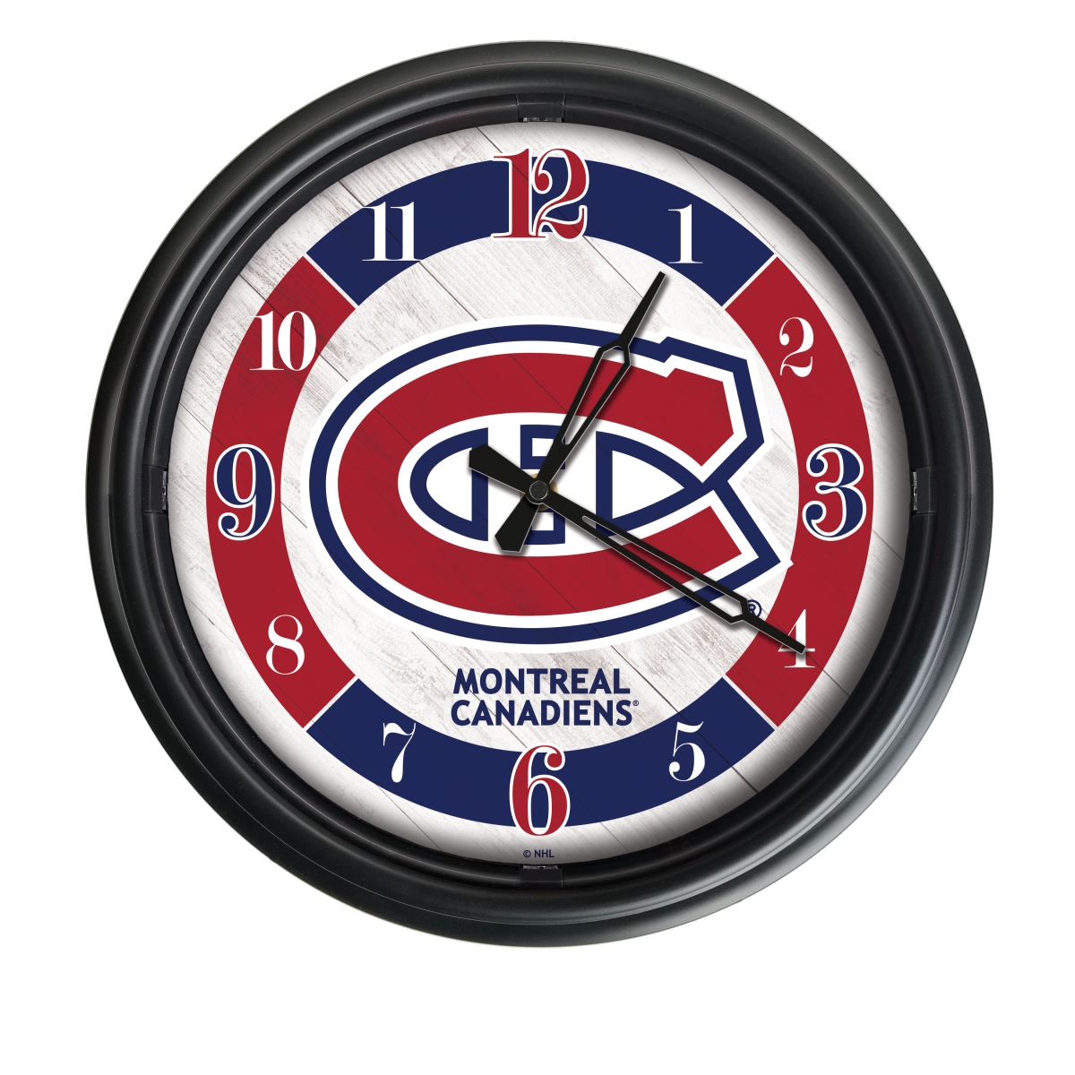 Picture of Holland Bar Stool ODClk14BK-08MonCan 14 in. Dia. Montreal Canadiens Indoor & Outdoor LED Wall Clock&#44; Black