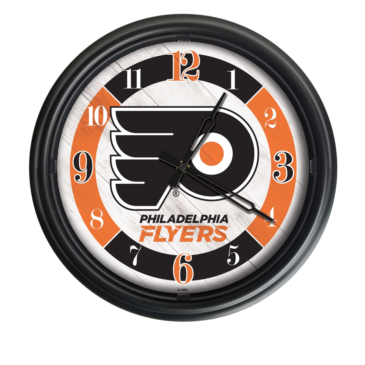 Picture of Holland Bar Stool ODClk14BK-08PhiFly 14 in. Dia. Philadelphia Flyers Indoor & Outdoor LED Wall Clock&#44; Black