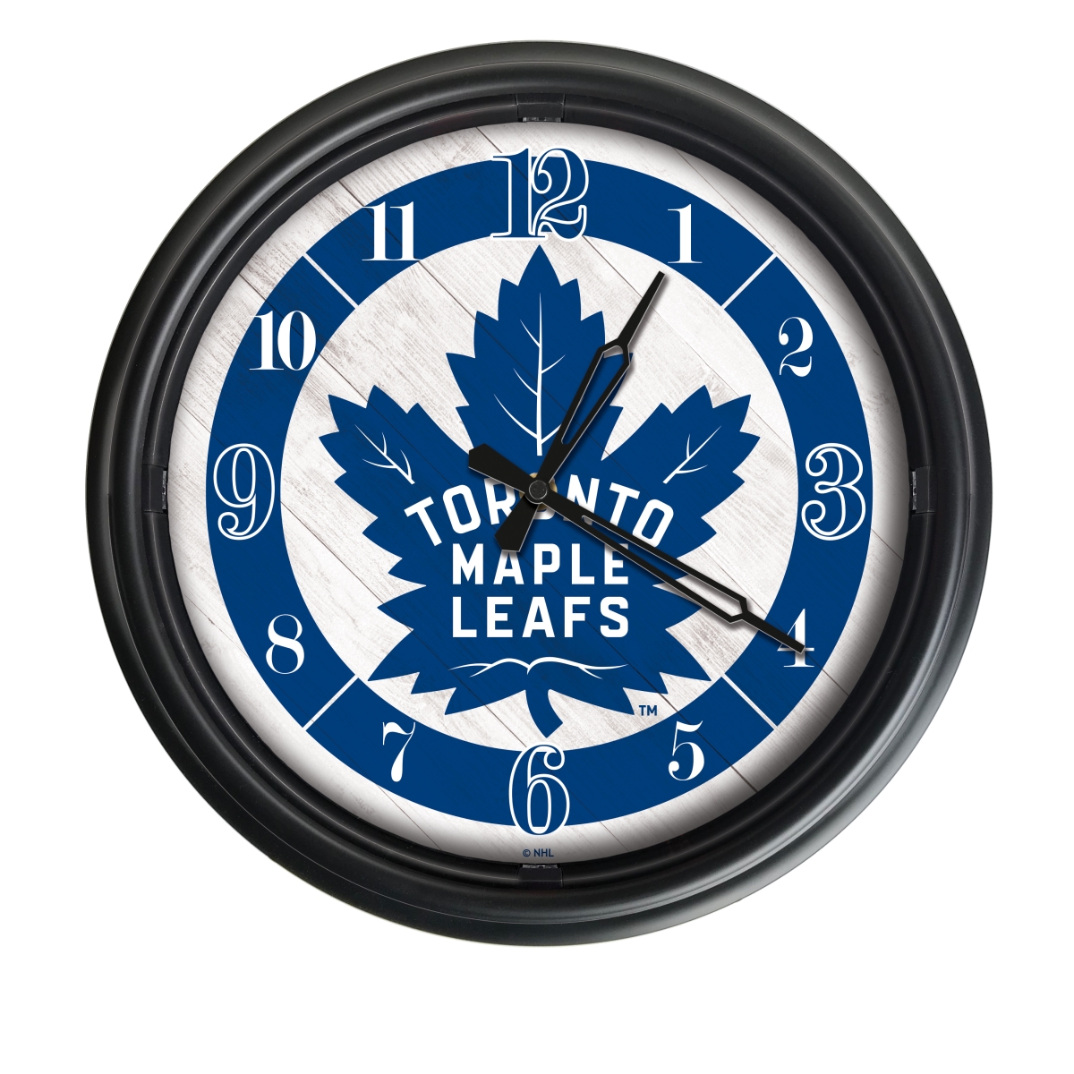 Picture of Holland Bar Stool ODClk14BK-08TorMpl 14 in. Dia. Toronto Maple Leafs Indoor & Outdoor LED Wall Clock&#44; Black