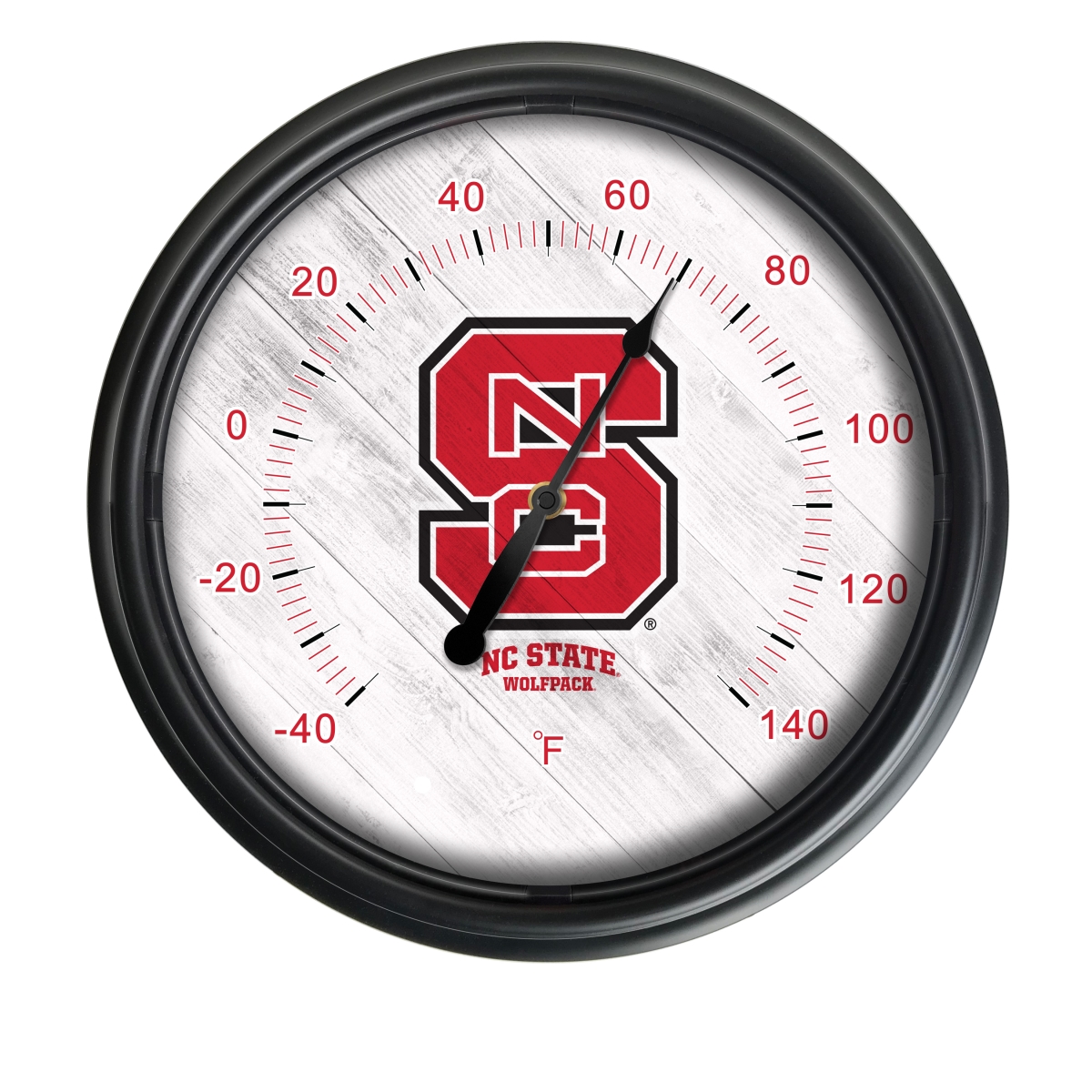 Picture of Holland Bar Stool ODThrm14BK-08NCarSt NCAA North Carolina State Wolfpack 14 in. Dia. Indoor & Outdoor LED Thermometer&#44; Black